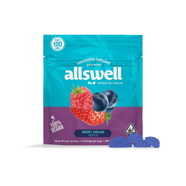Allswell Gummies - Sweet Berry Dream (100mg Indica)
