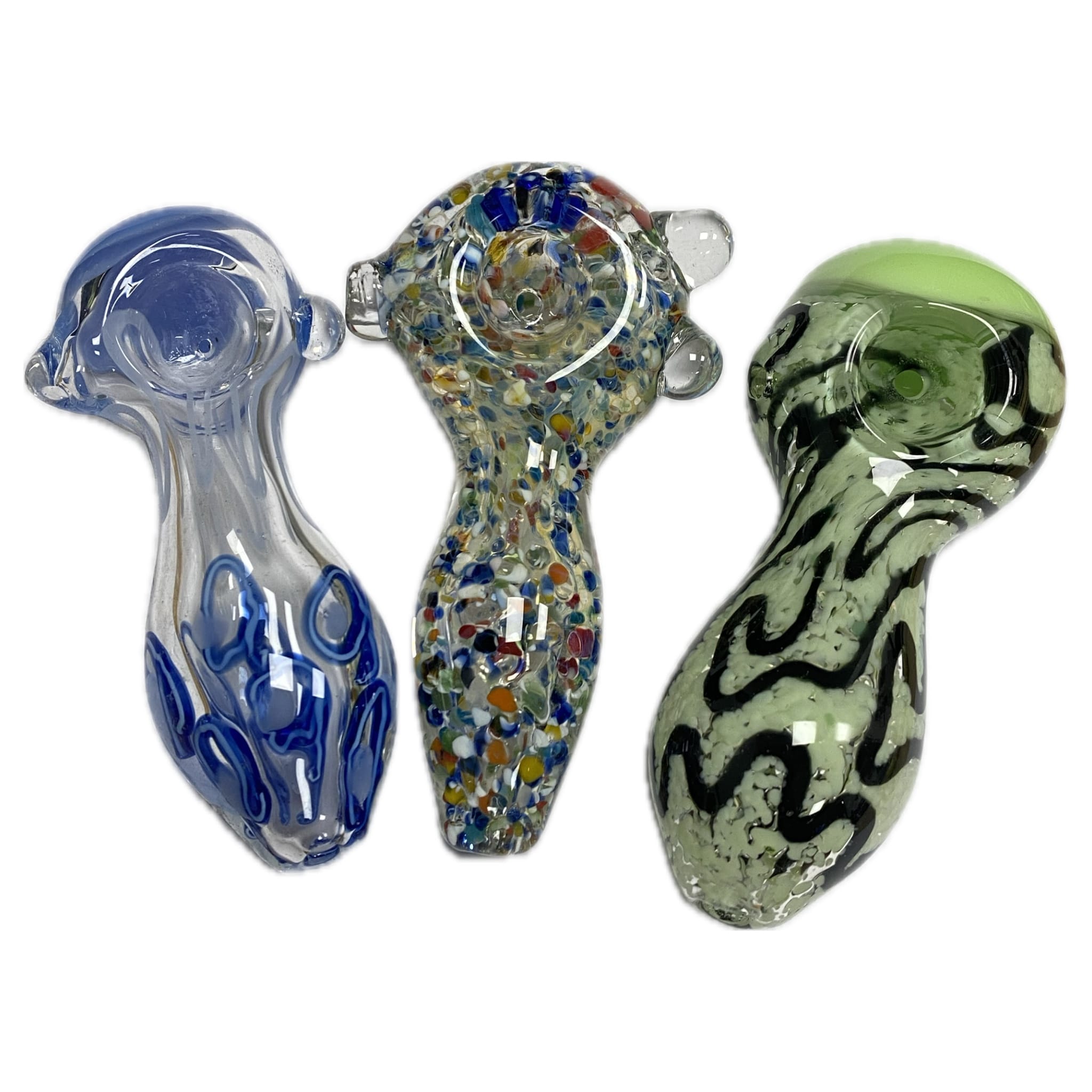 $15 Heavy Glass Hand Pipe (Multicolored) - Glass and Accessories -  - $15 - Paraphernalia