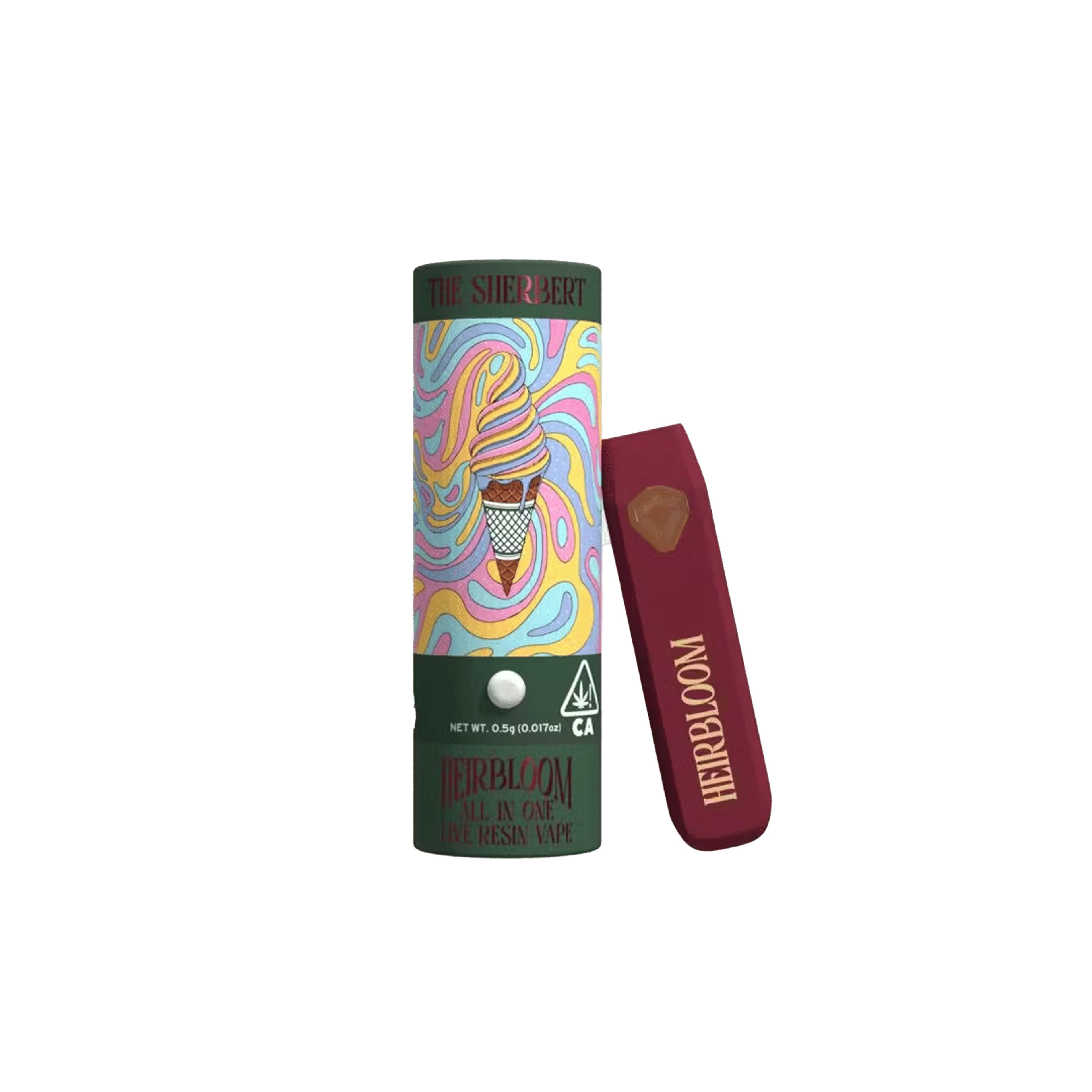 The Sherbert - Disposable - Heirbloom Legacy Flower - Half Gram - $24.99 - Disposable Vape (All-In-One, Battery Built-In)