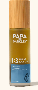 1:3 CBD/THC - Releaf Body Oil - 60ml - Papa & Barkley -  - $33 - Topicals