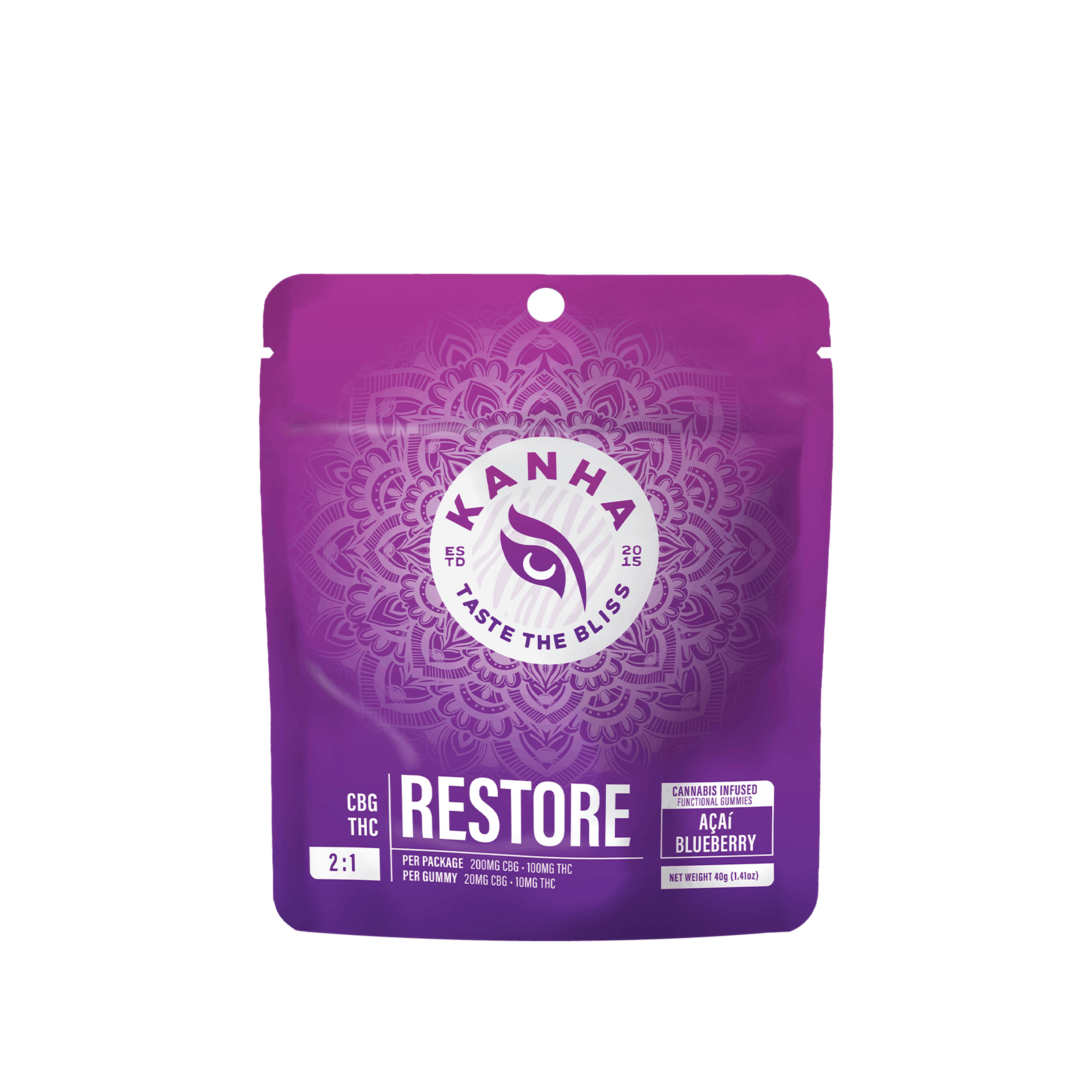 Acai Blueberry NANO 2:1 CBG Gummies - KANHA - - $22.50 - Edibles