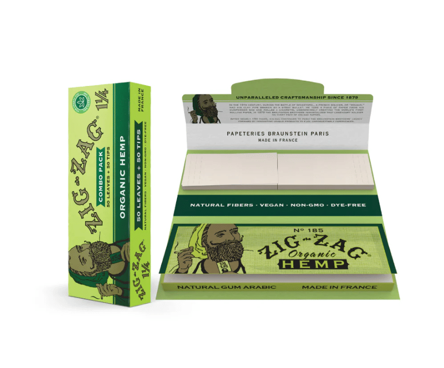 Zig-Zag Combo Pack - 1 1/4 Organic Hemp Carton + Filter Tips - Zig Zag -  - $3.50 - Paraphernalia