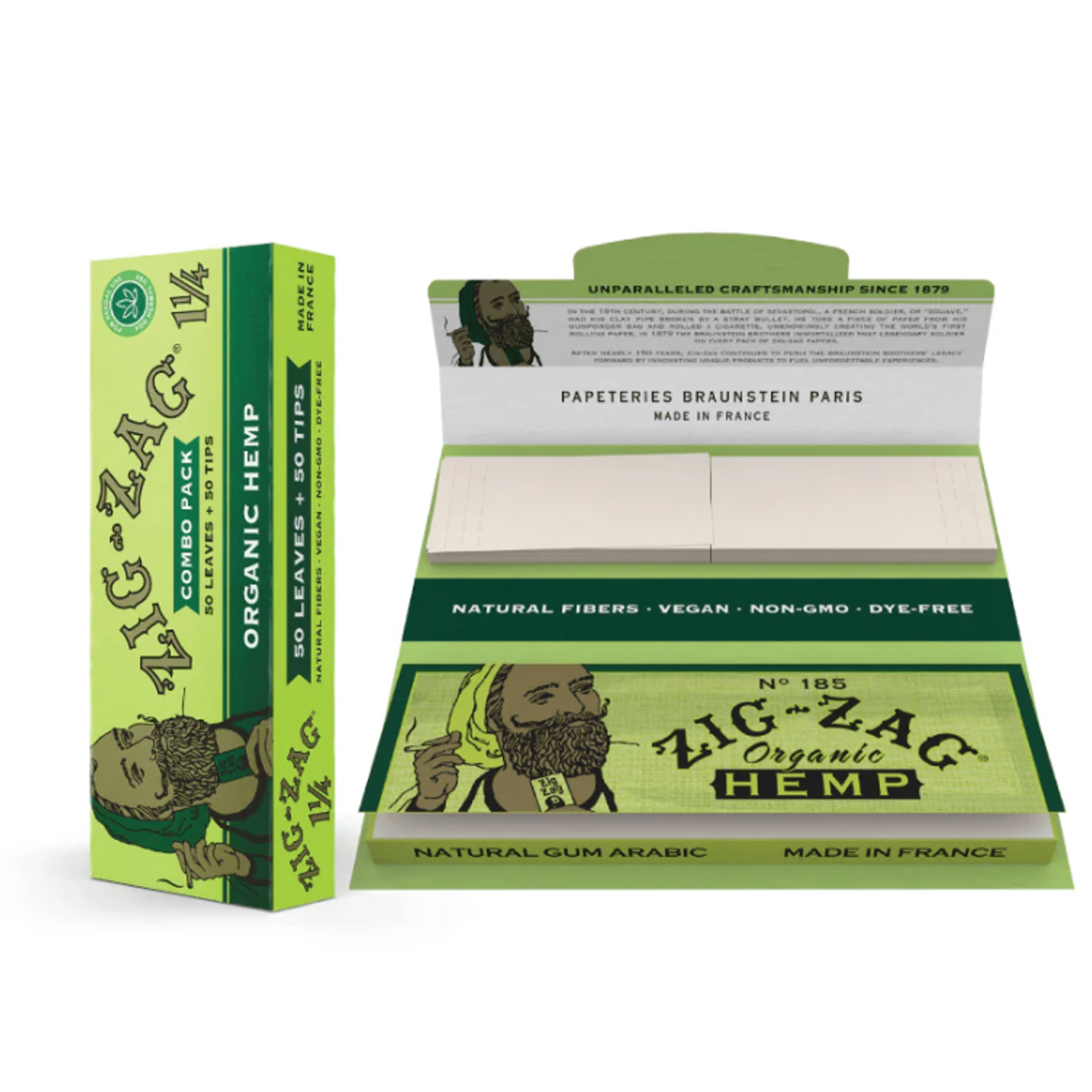 Zig-Zag Combo Pack - 1 1/4 Organic Hemp Carton + Filter Tips - Zig Zag - - $3.50 - Paraphernalia