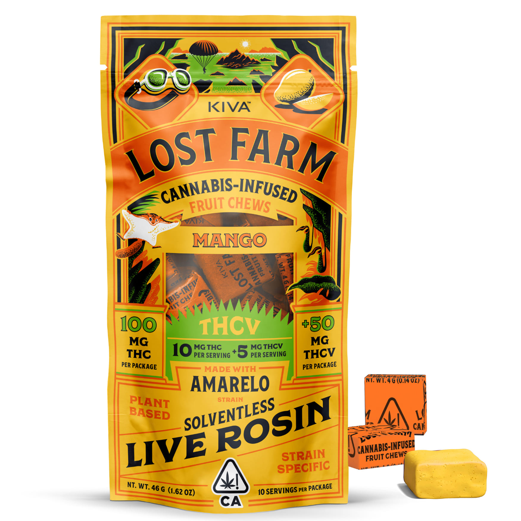 Mango THCV Live Resin Fruit Chews - Lost Farm - Jack Herer THCV - $20.46 - Edibles