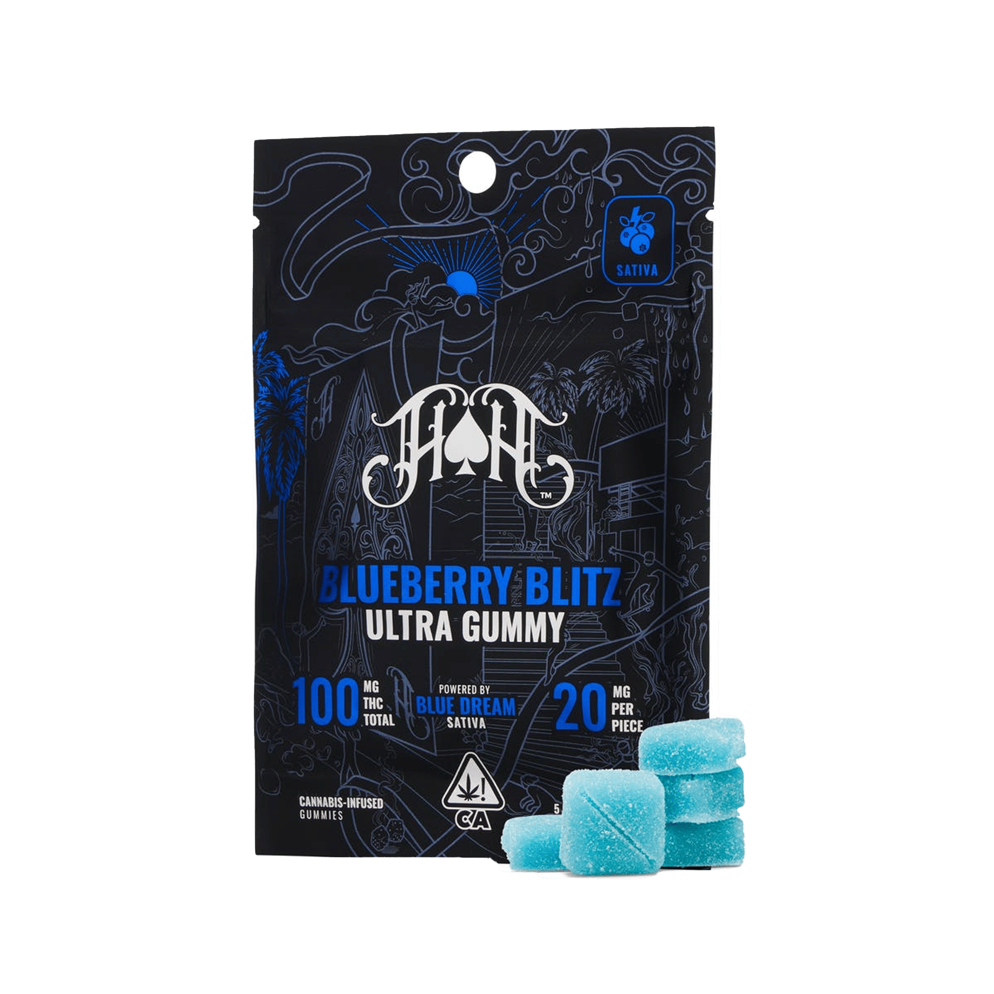 Blueberry Blitz - Ultra Pure Gummies - Heavy Hitters - 5 Gummies - $19.99 - Edibles