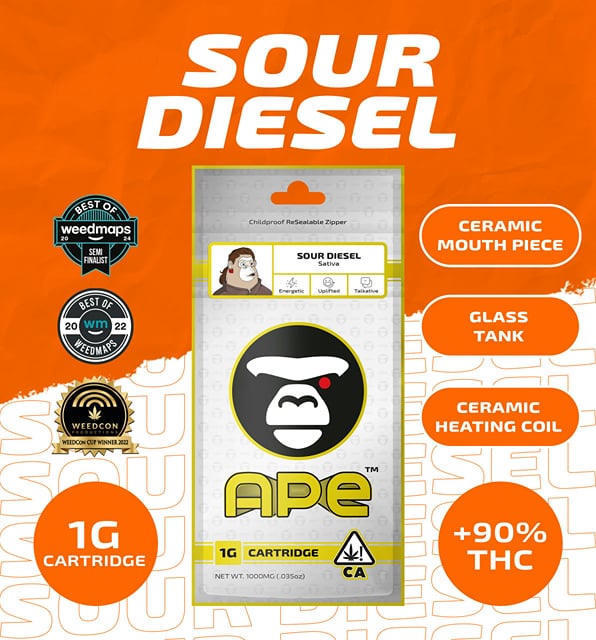 Ape - 1g Vape Cart - Sour Diesel