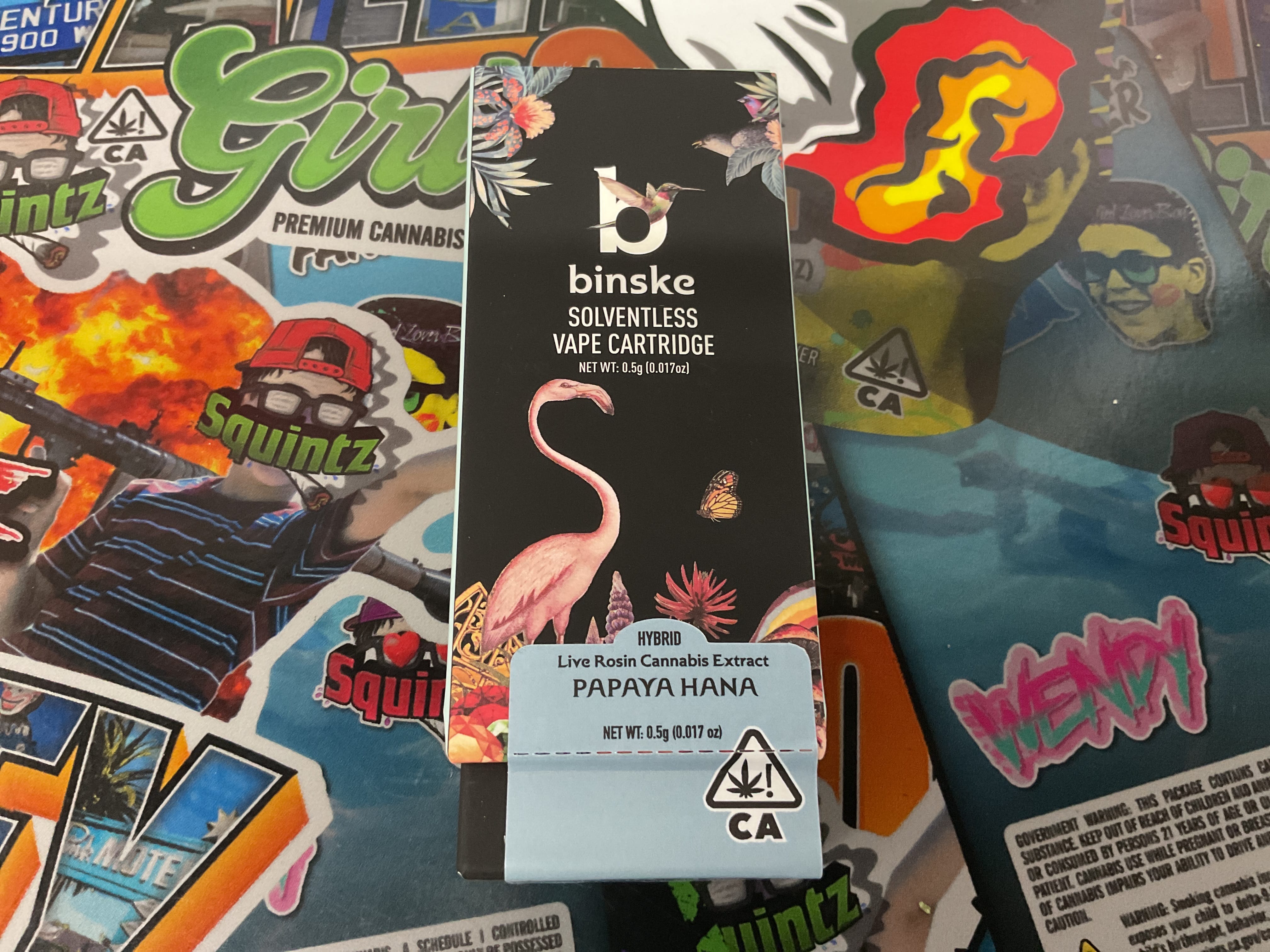 BINSKE LIVE ROSIN CART PAPAYA HANA .5g - BINSKE - BINSKE LIVE ROSINCART PAPAYA HANA - $25 - Cartridges