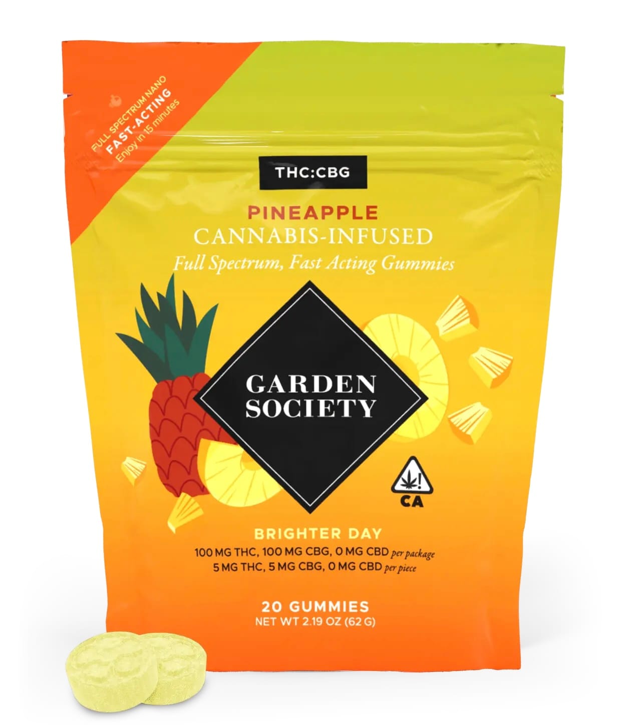 1:1 PINEAPPLE GUMMY 20PK - Garden Society -  - $20.90 - Edibles