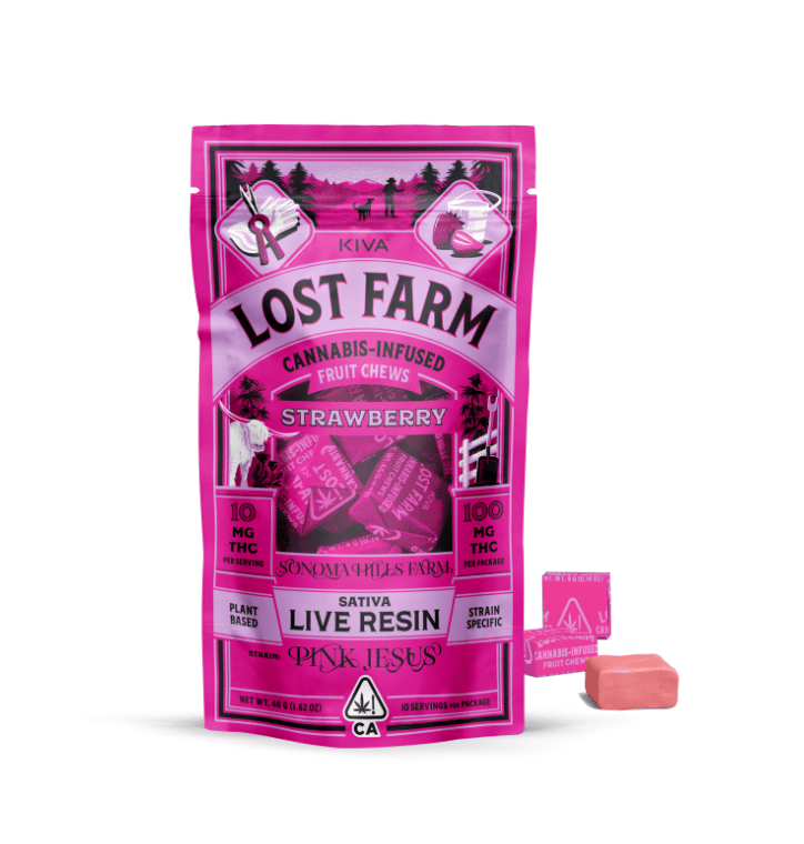 PINK JESUS Strawberry Chews - Lost Farms -  - $21.66 - Edibles