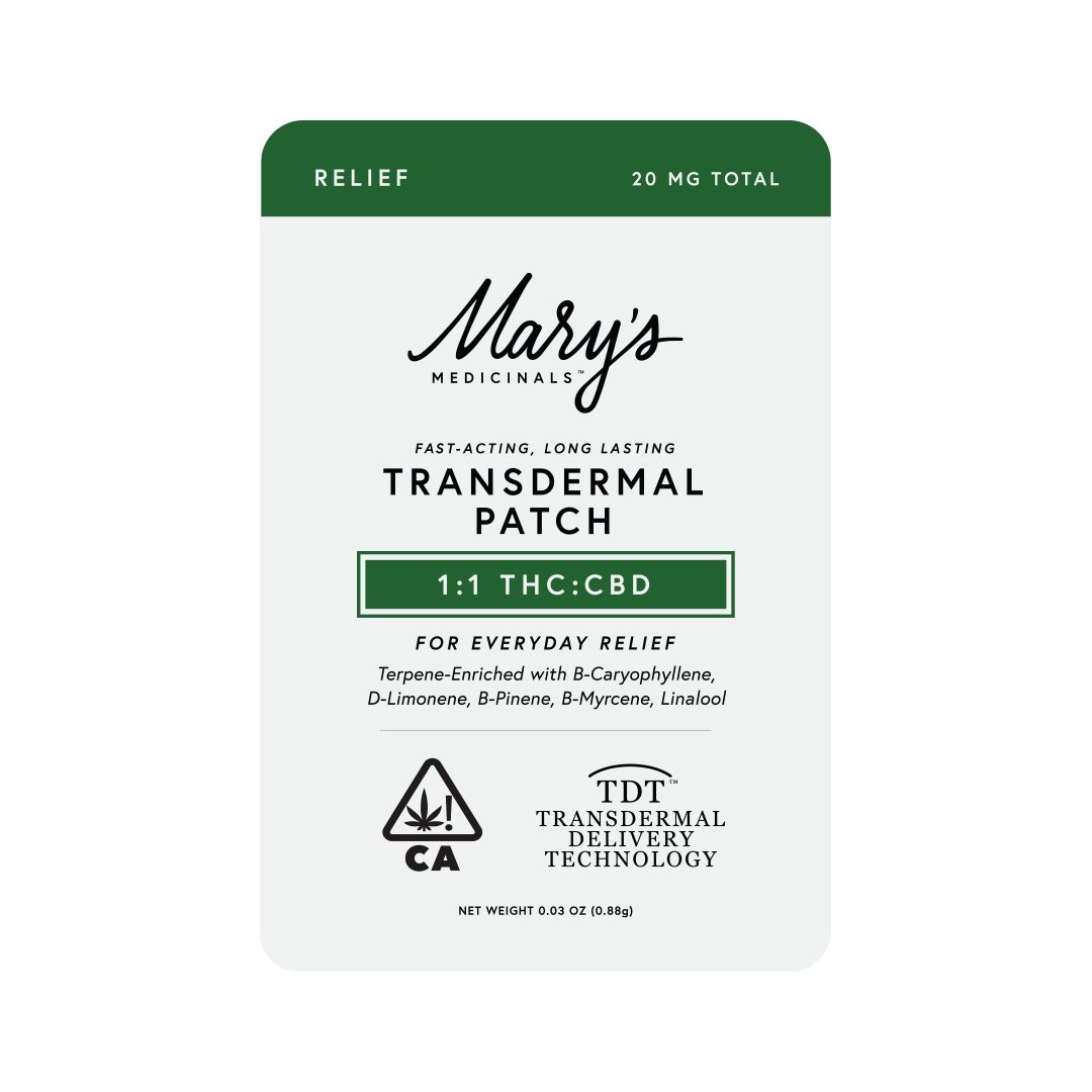 Relief 1:1 Transdermal Patch - Mary's Medicinals - Relief - $12 - Topicals