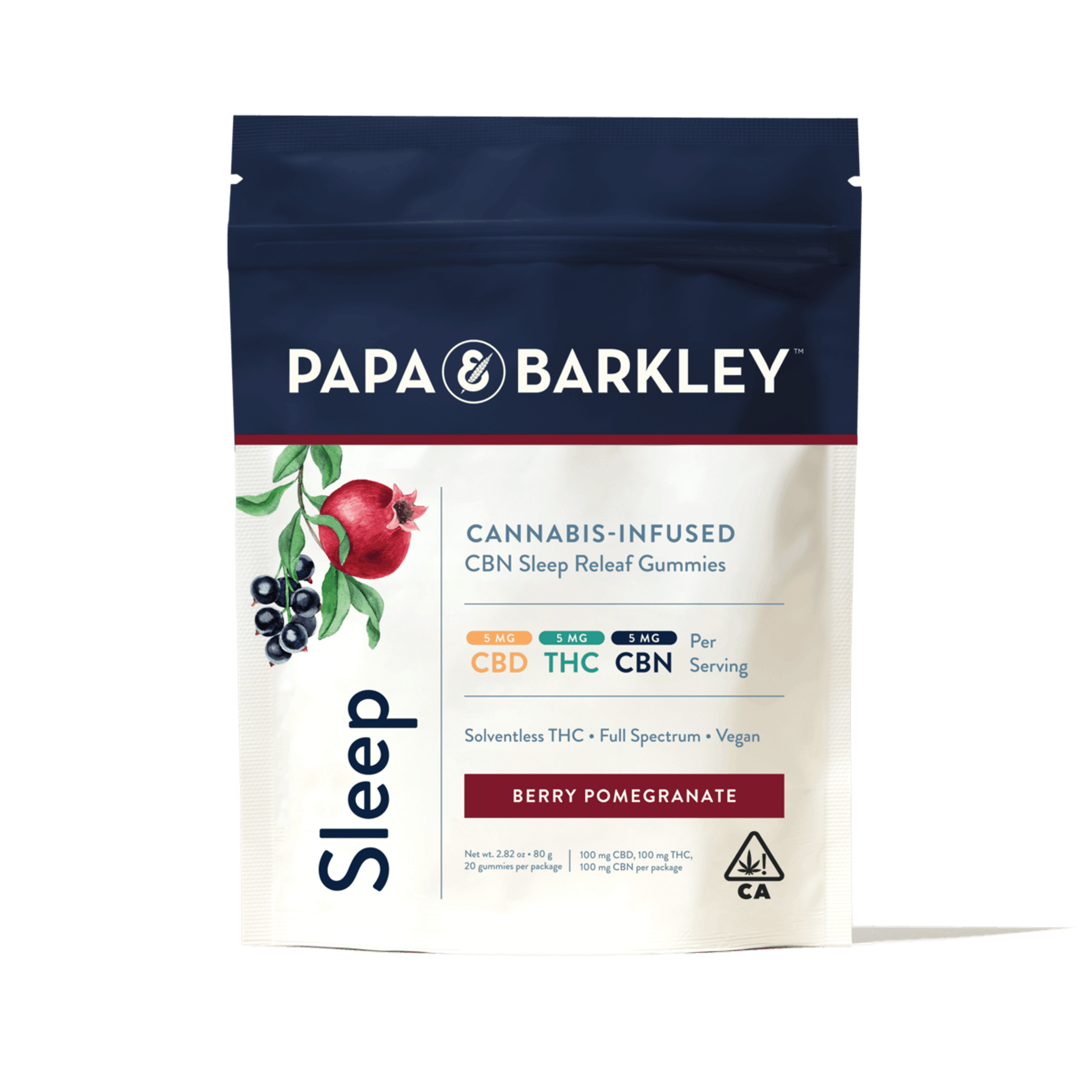 Berry Pomegranate Sleep Releaf Gummies - Papa & Barkley - 20 Gummies - $19.99 - Edibles