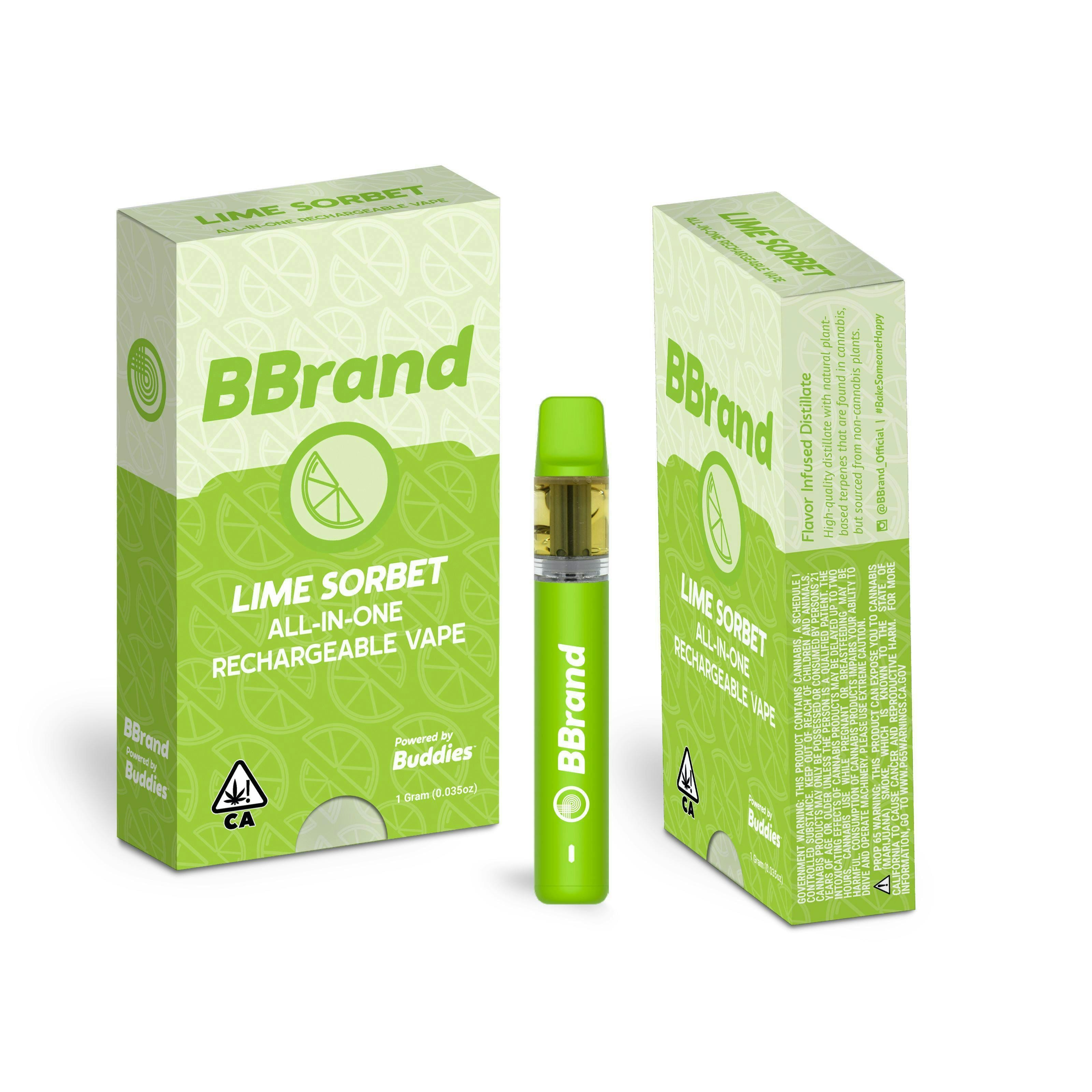 LIME SORBET 1G DISP - BBRAND -  - $27.95 - Vape Cartridge