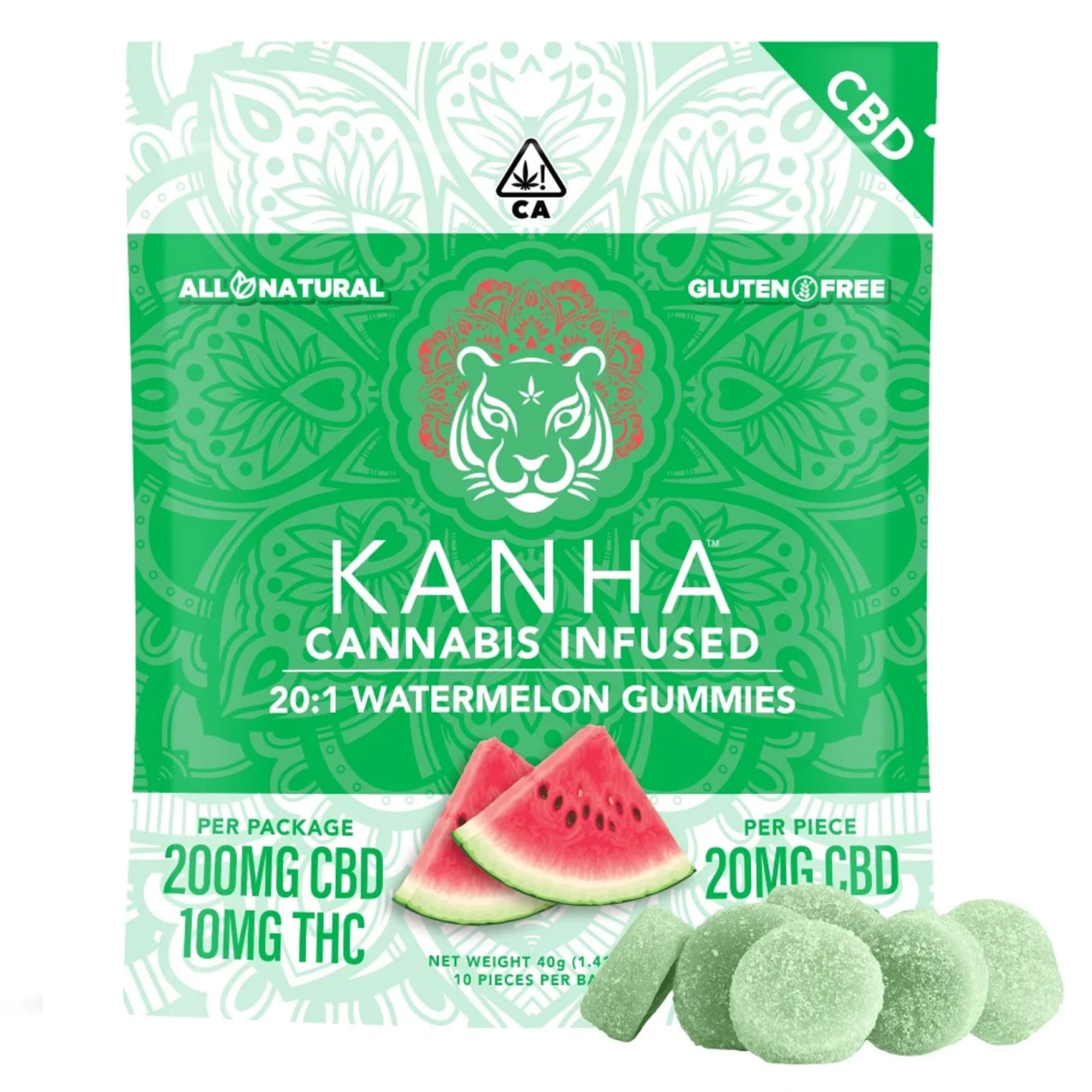 20:1 Watermelon (CBD:THC) - Kanha - 20:1 Watermelon - $20 - Edibles