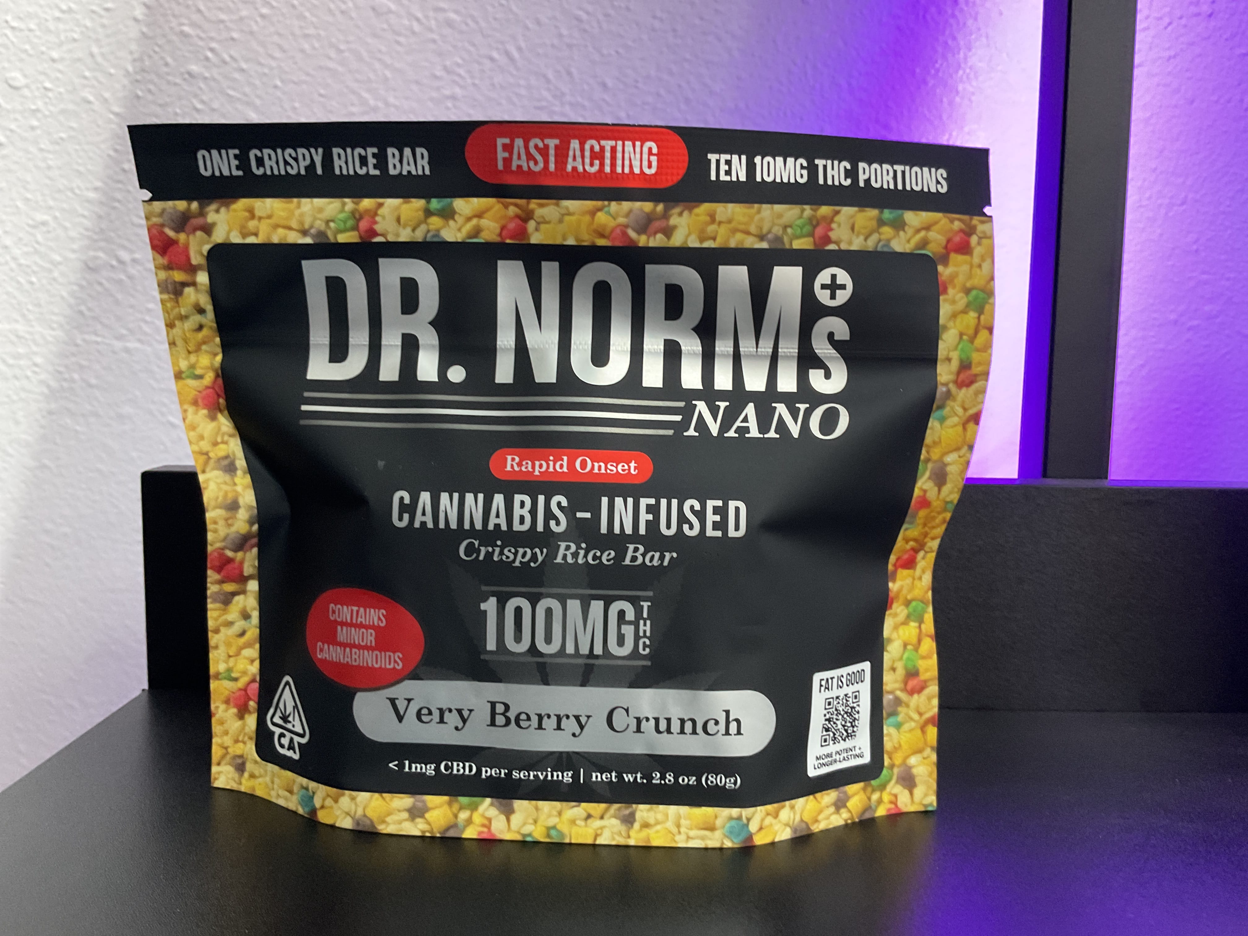 Dr. Norm's- 100mg Nano Very Berry - Dr. Norm's - Dr Norm's Nano Very Berry Crunch - $20 - Edibles