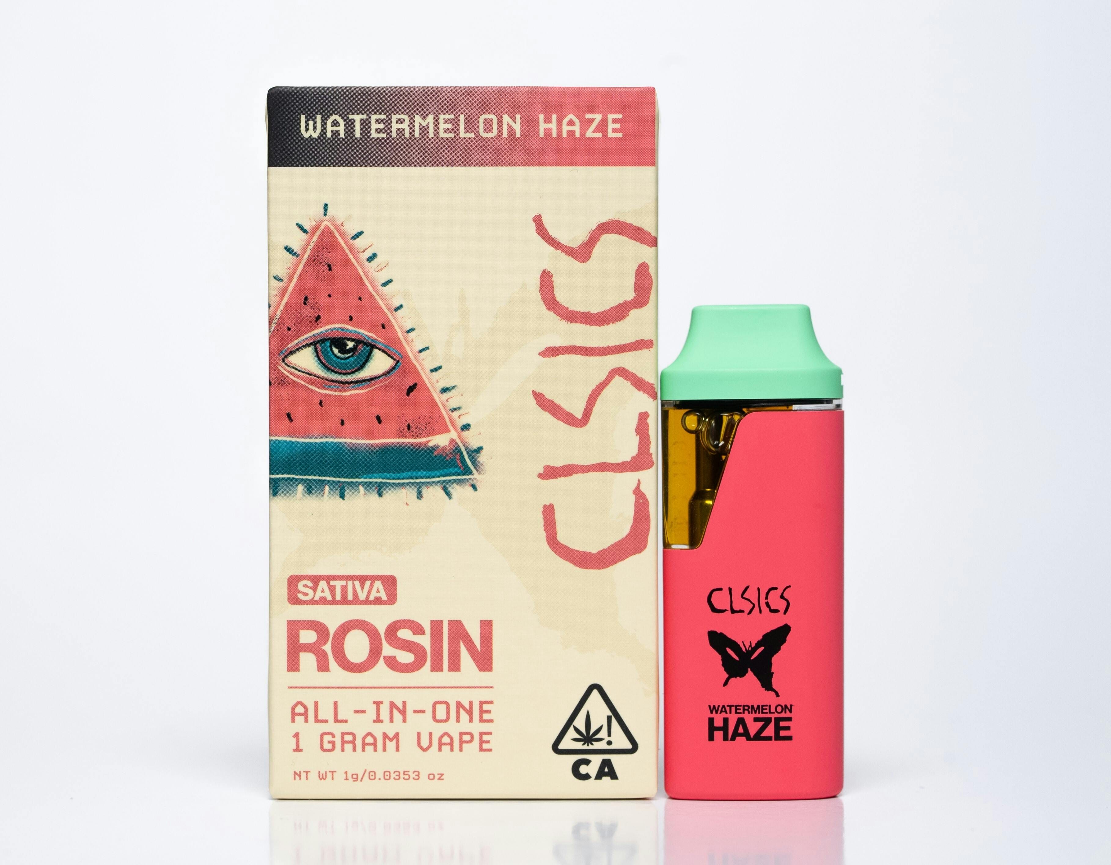 Watermelon Haze - LIVE ROSIN ALL IN ONE VAPE 1g - CLSICS Rosin & Rosin Infused Pre Rolls -  - $39.61 - Vapes