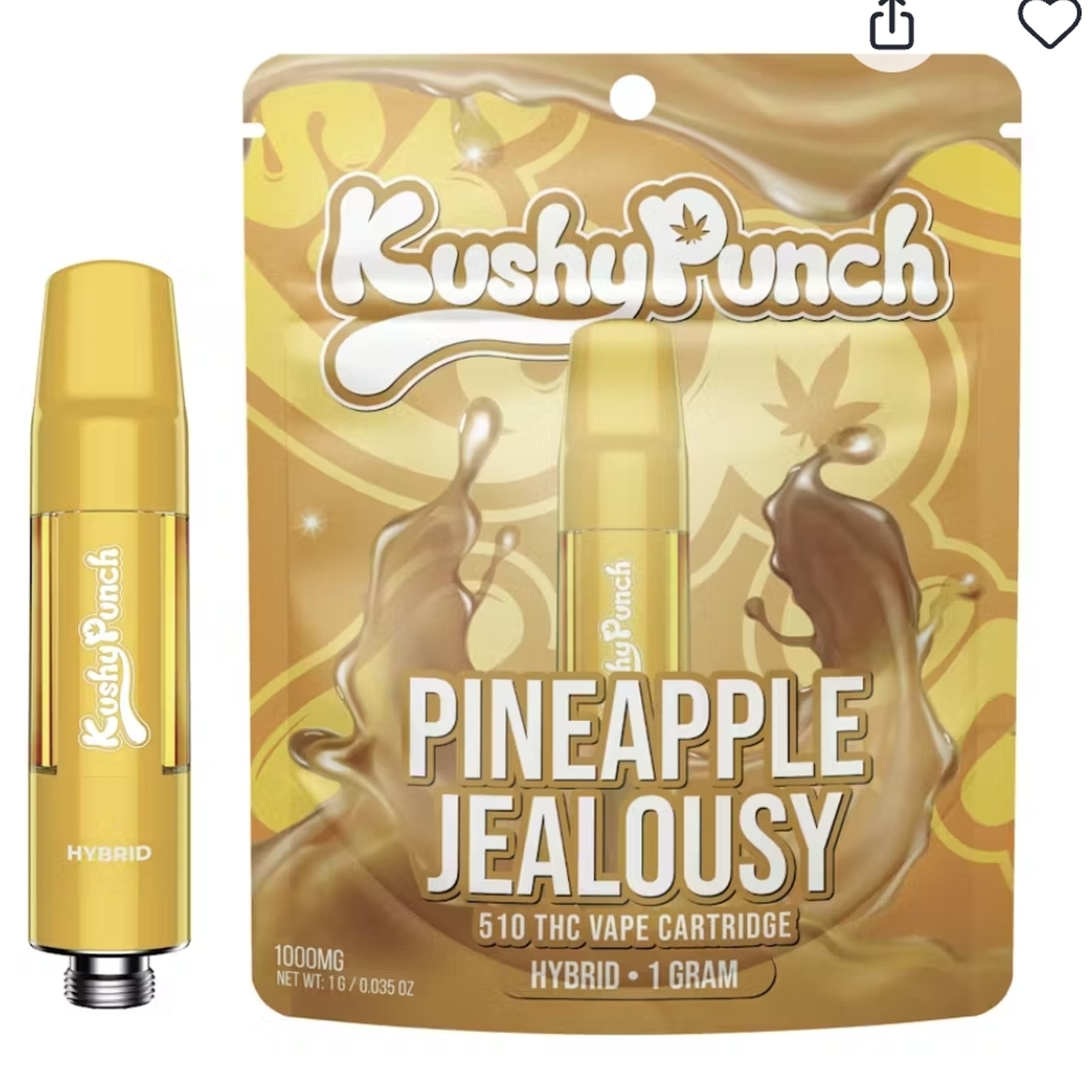 Kushy Punch Cartridge 1g Hybrid Pineapple Jealousy - - $39.99 - Vape