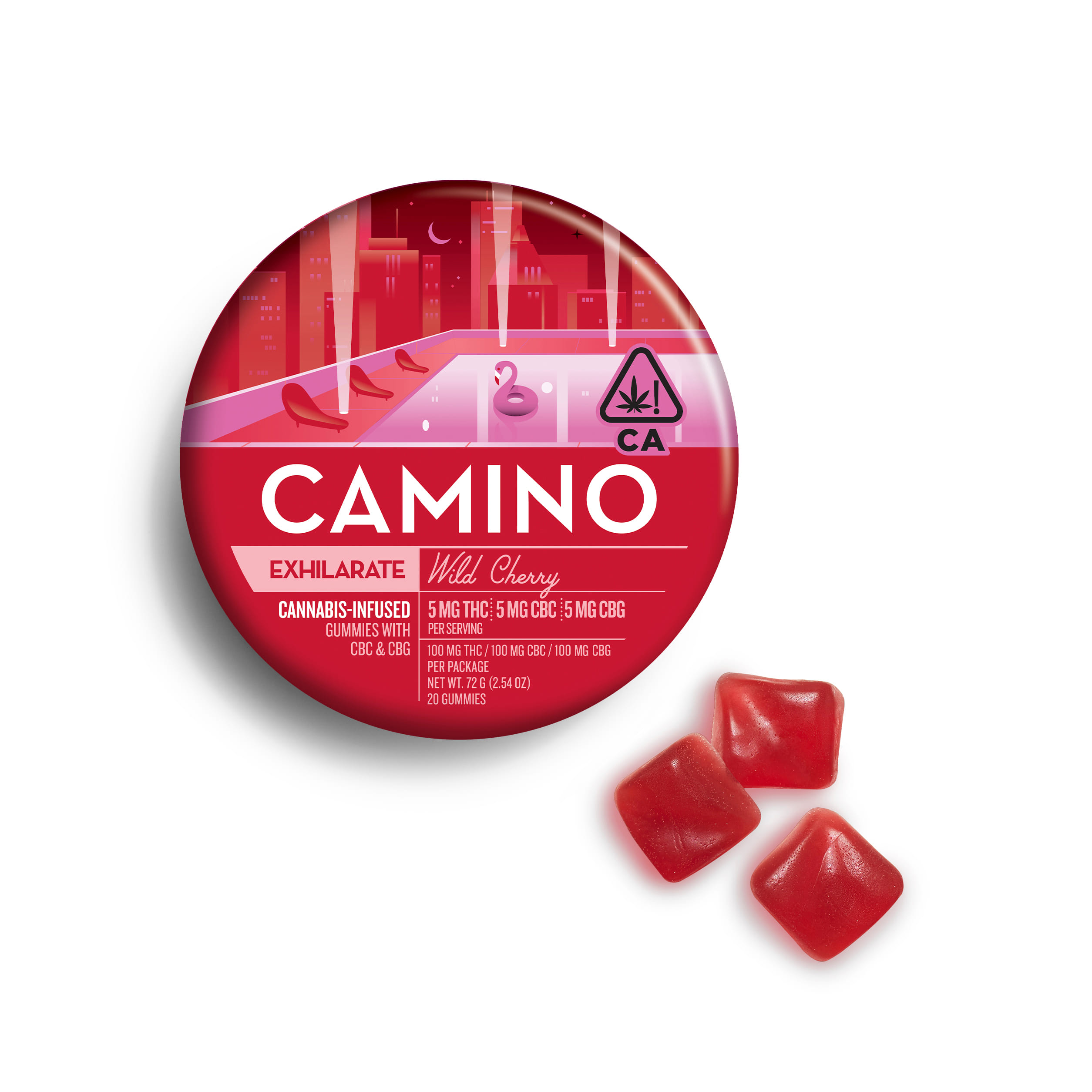 Camino Gummies: Wild Cherry - Kiva Confections - 20 Piece - $20 - Edibles