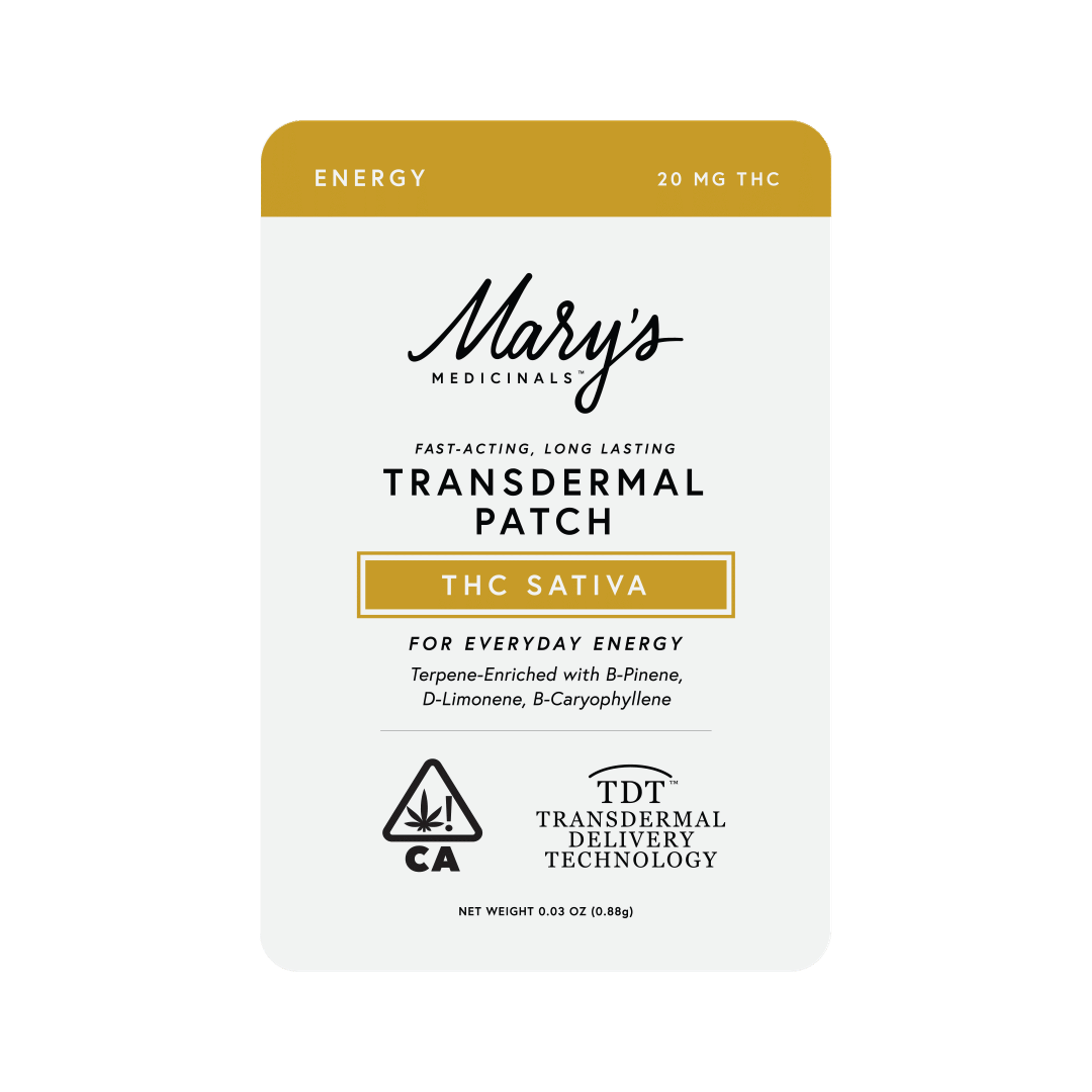Energy Transdermal Patch - Mary's Medicinals - Energy - $12 - Topicals