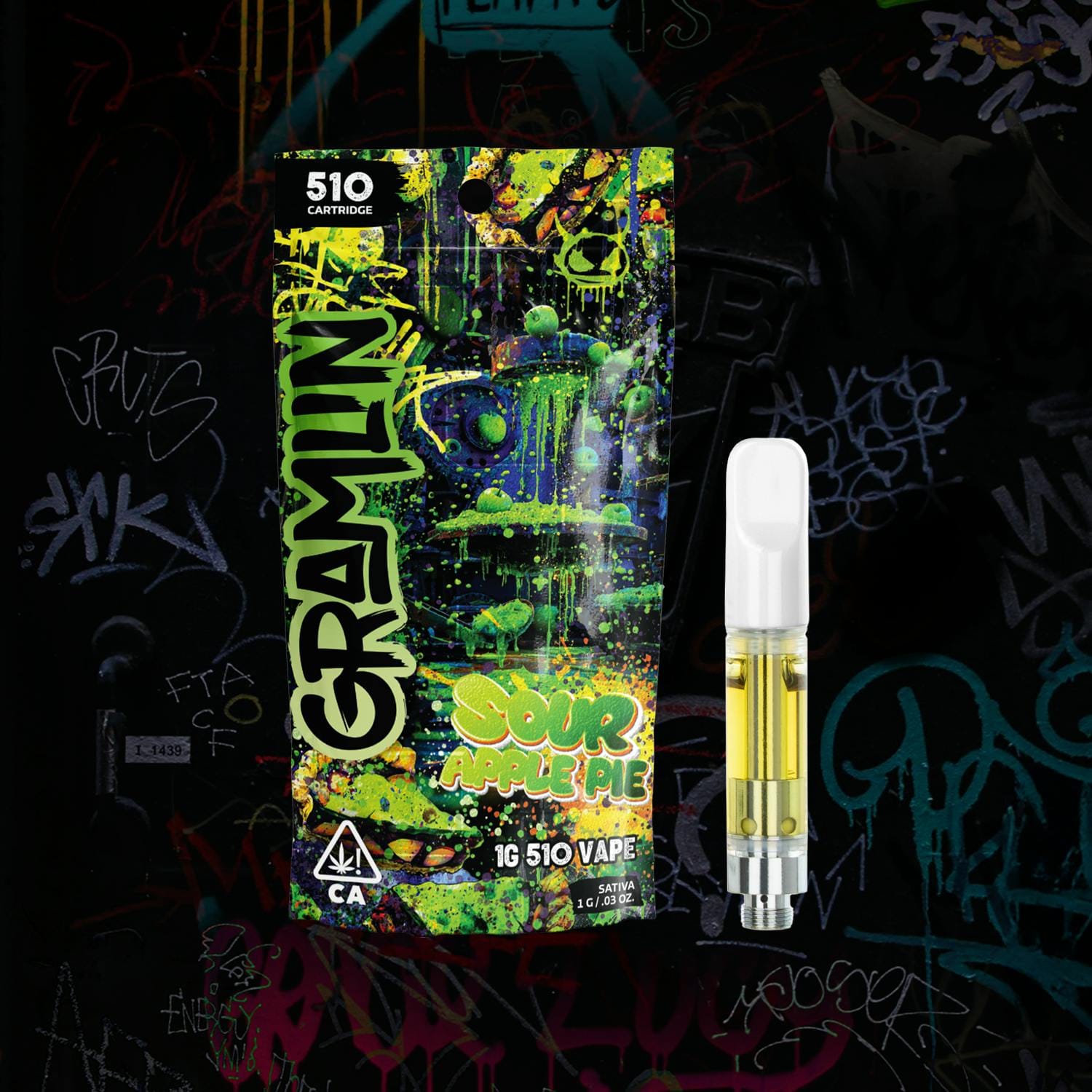 Sour Apple Pie 1g 510 Vape Cartridge - Gramlin -  - $20 - Cartridges