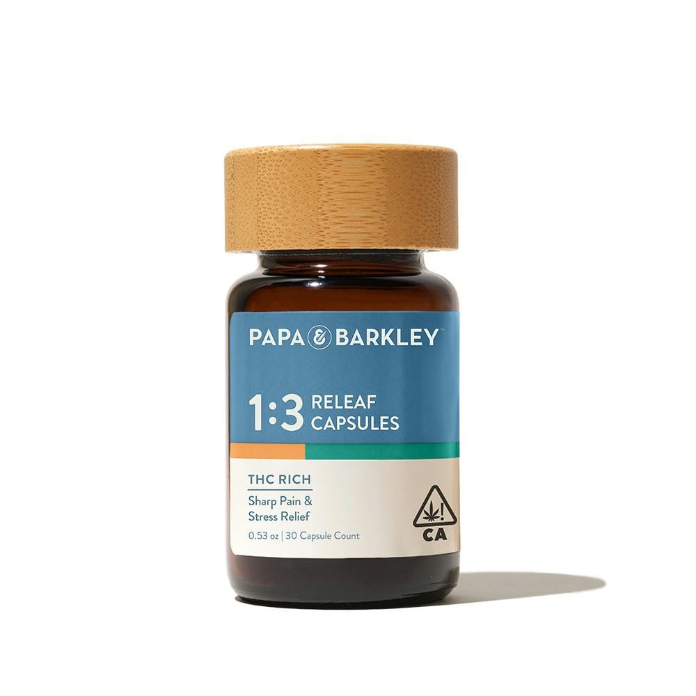 Releaf Capsules 1:3 CBD:THC - Capsules - Papa & Barkley - 30 Capsules - $54.99 - Capsules & Tablets