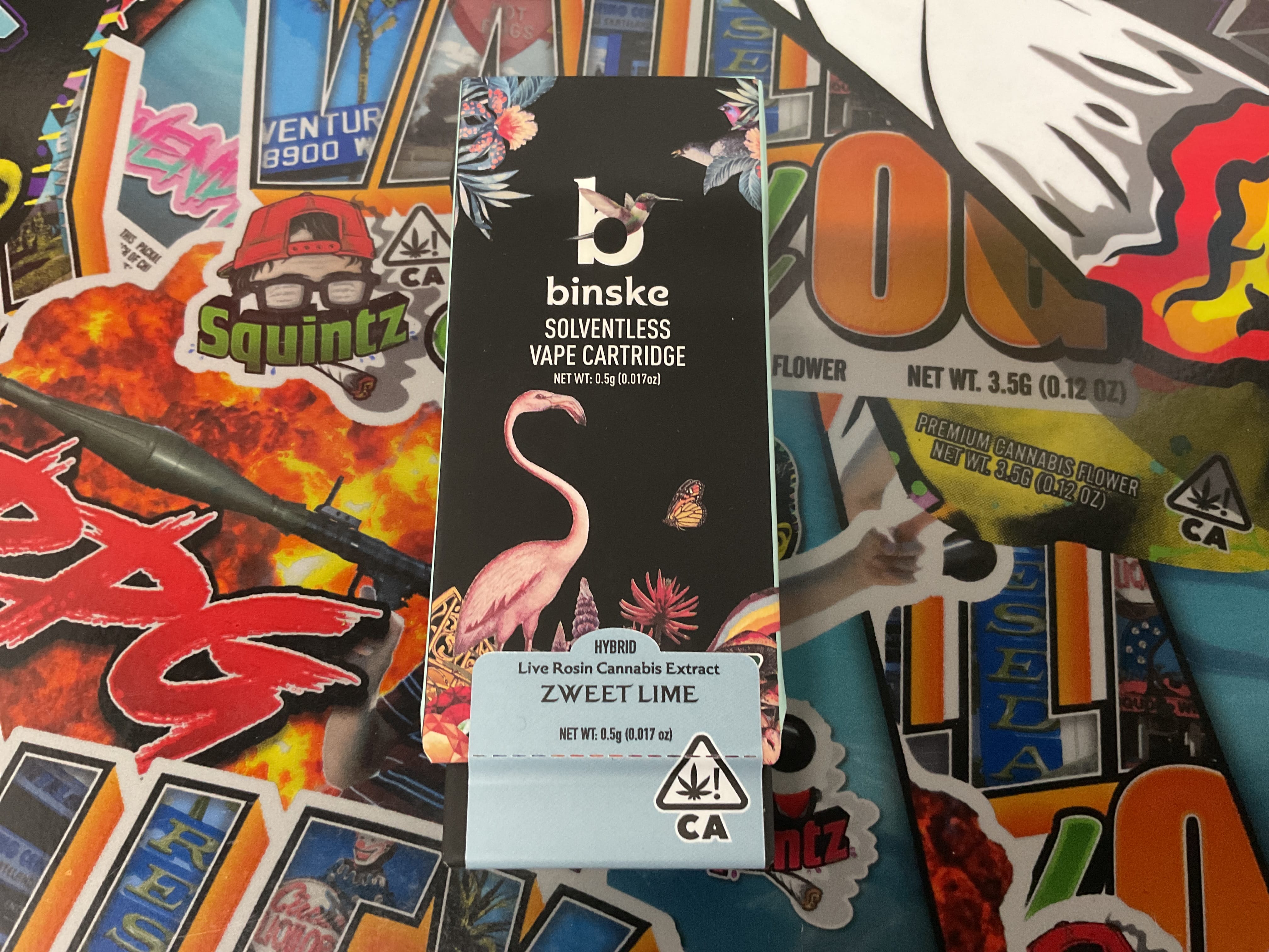 BINSKE LIVE ROSIN CART ZWEET LIME 5.g - BINSKE - BINSKE LIVE ROSIN CART ZWEET LIME - $25 - Cartridges