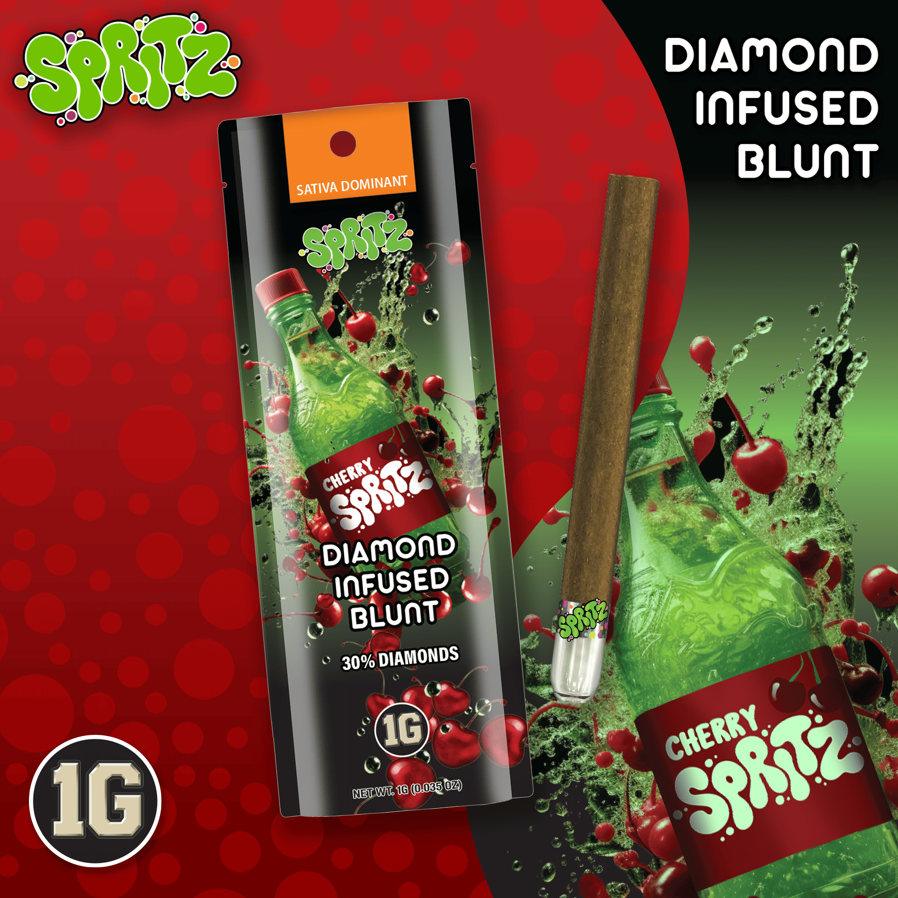 Cherry Spritz Spritz - Infused Preroll - Blunt - 1g - Spritz -  - $14 - Pre-Rolls