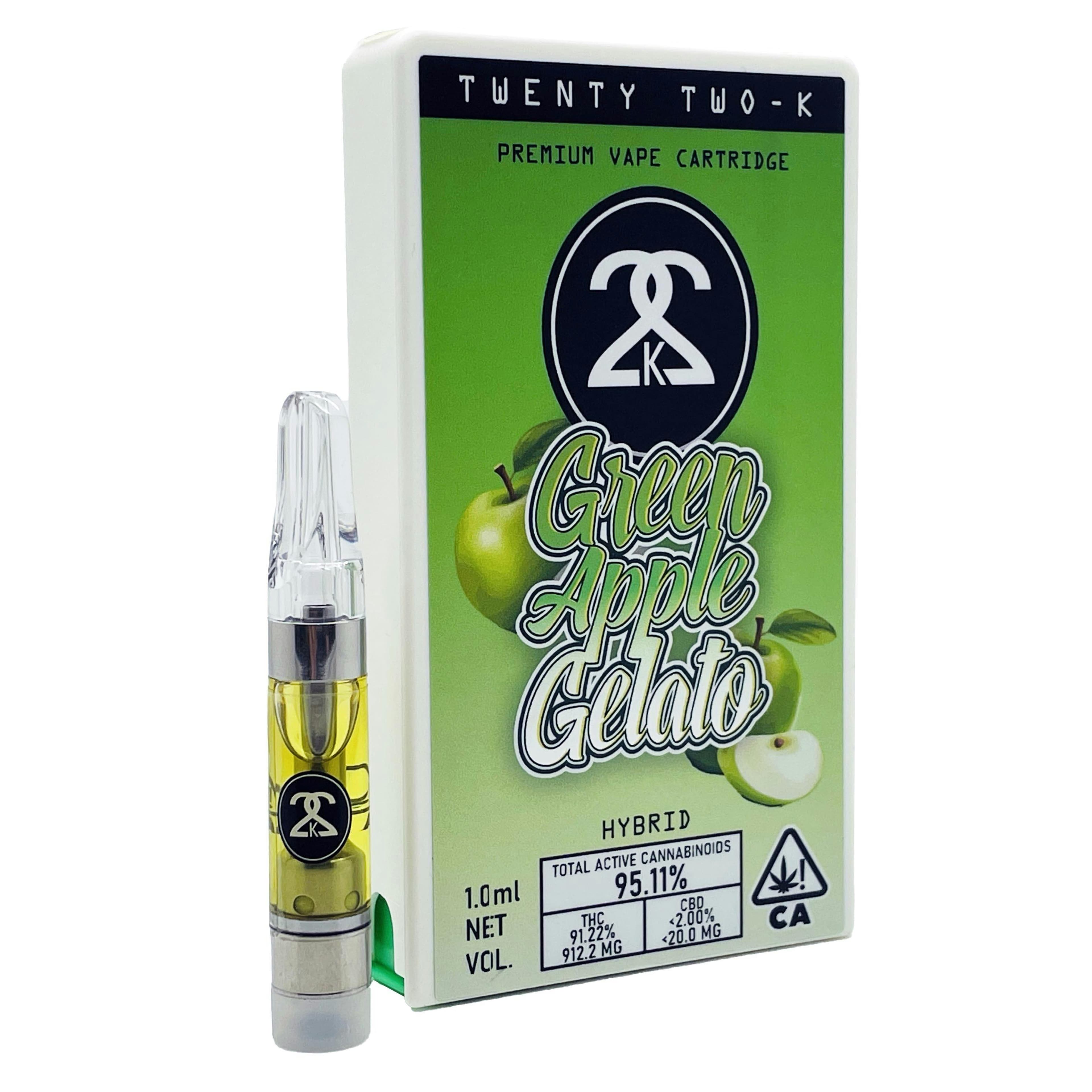 Premium Cart: Green Apple Gelato (H) - 1g - Twenty Two K / 22k - - $30 - Cartridges / Pens