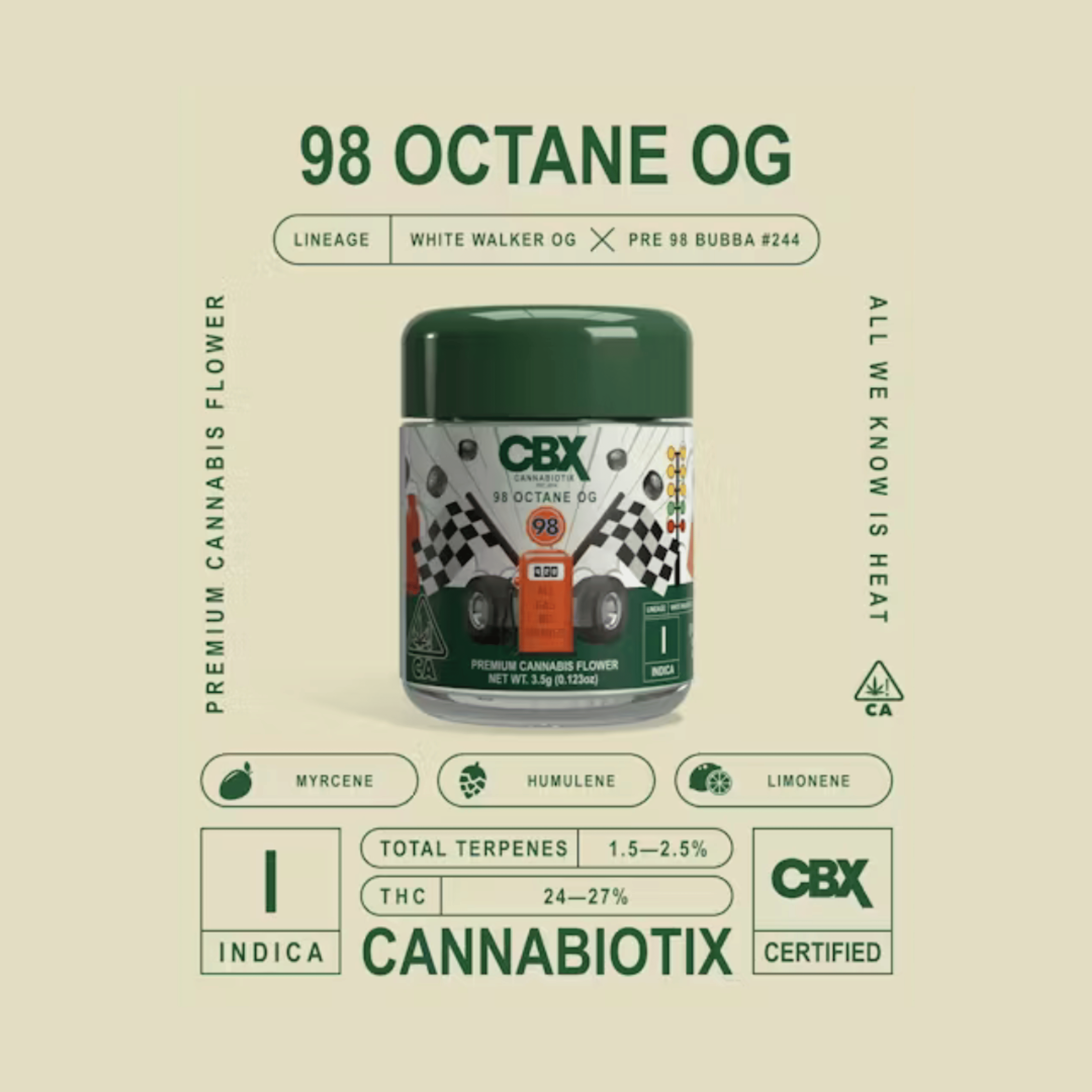 98' OCTANE 3.5G FLOWER - CANNABIOTIX - - $43 - Flowers