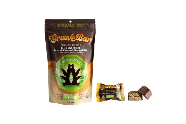 Hybrid - GrooveBar Milk Chocolate Peanut-Caramel-Nougat Bar | 100mg 10pk