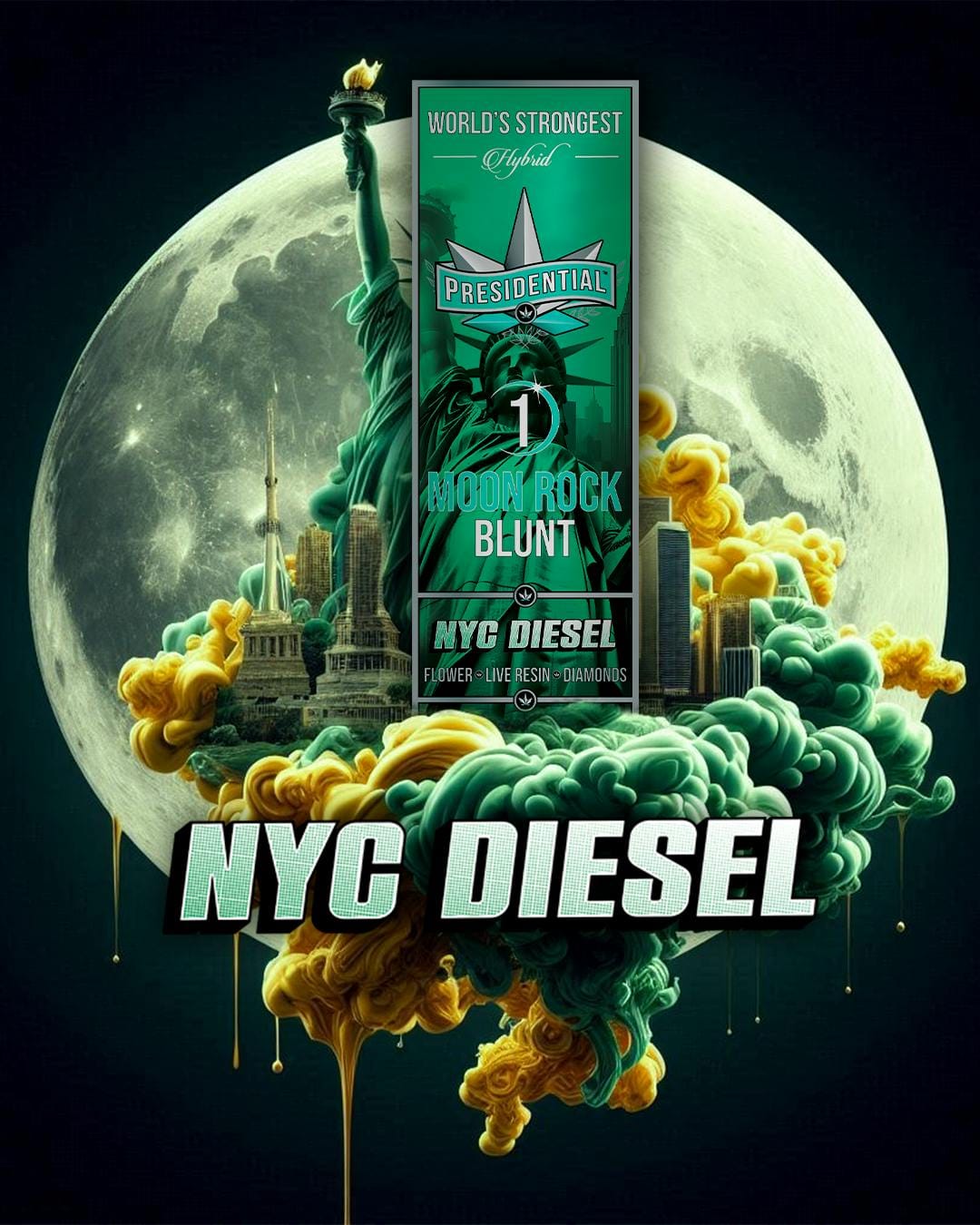 NYC Diesel 1.5g Moon Rock Blunt - Presidential -  - $18 - Pre-Rolls