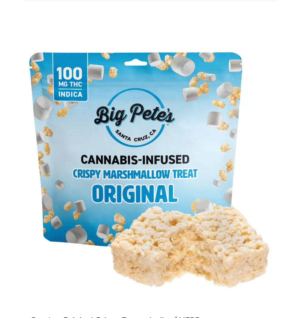 Original Crispy Marshmallow Treat - 100mg - Big Pete's - 100mg Indica - $17 - Edibles