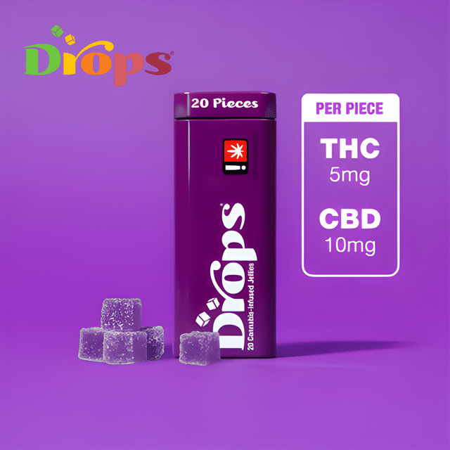 Drops - Blackberry - Soothing Gummies - 100mg Live Rosin THC + 200mg CBD
