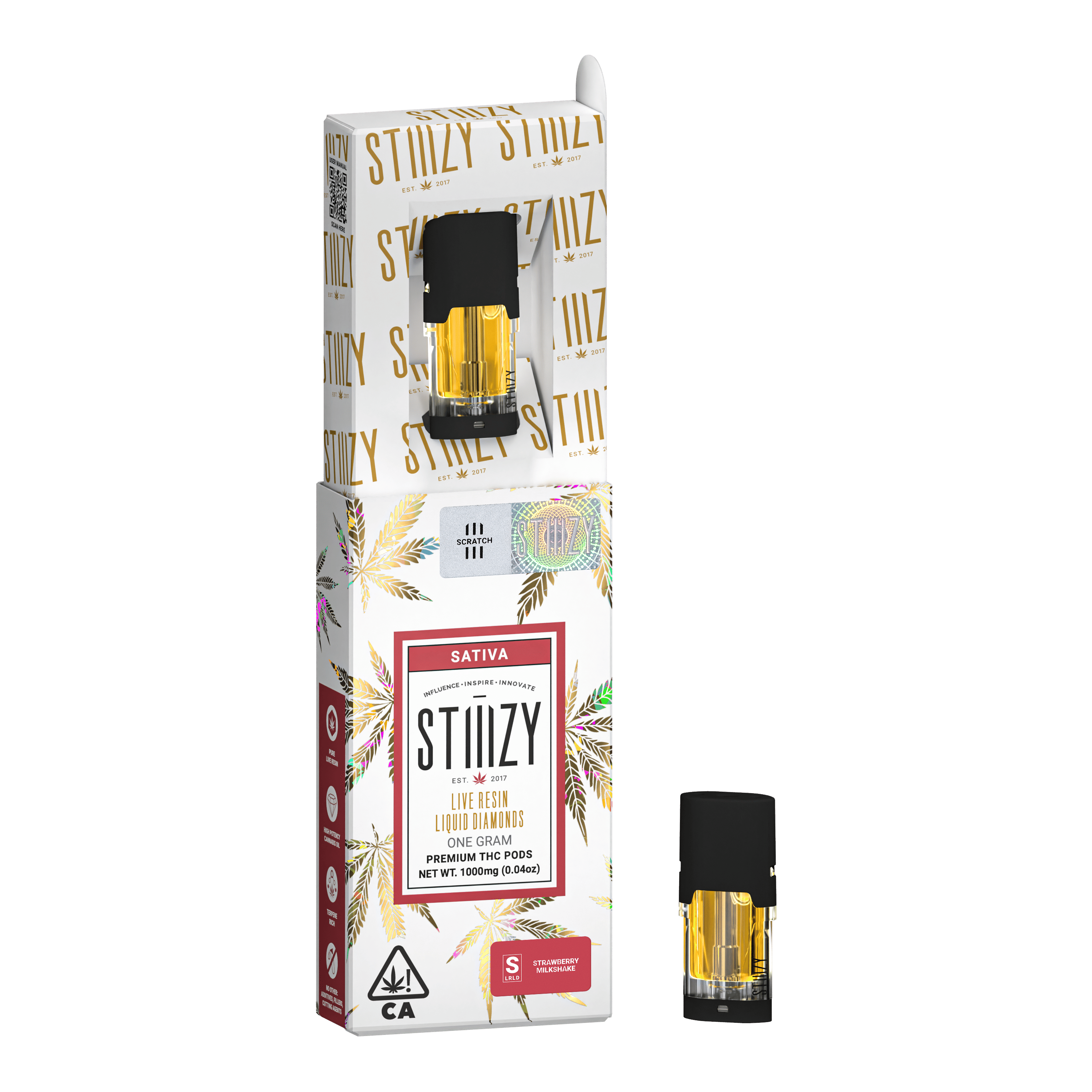 STIIIZY - Liquid Diamond Strawberry Milkshake Pod 1g - Stiiizy - STIIIZY - Liquid Diamond Strawberry Milkshake Pod 1g - $35 - 1g Vape Carts & Pods