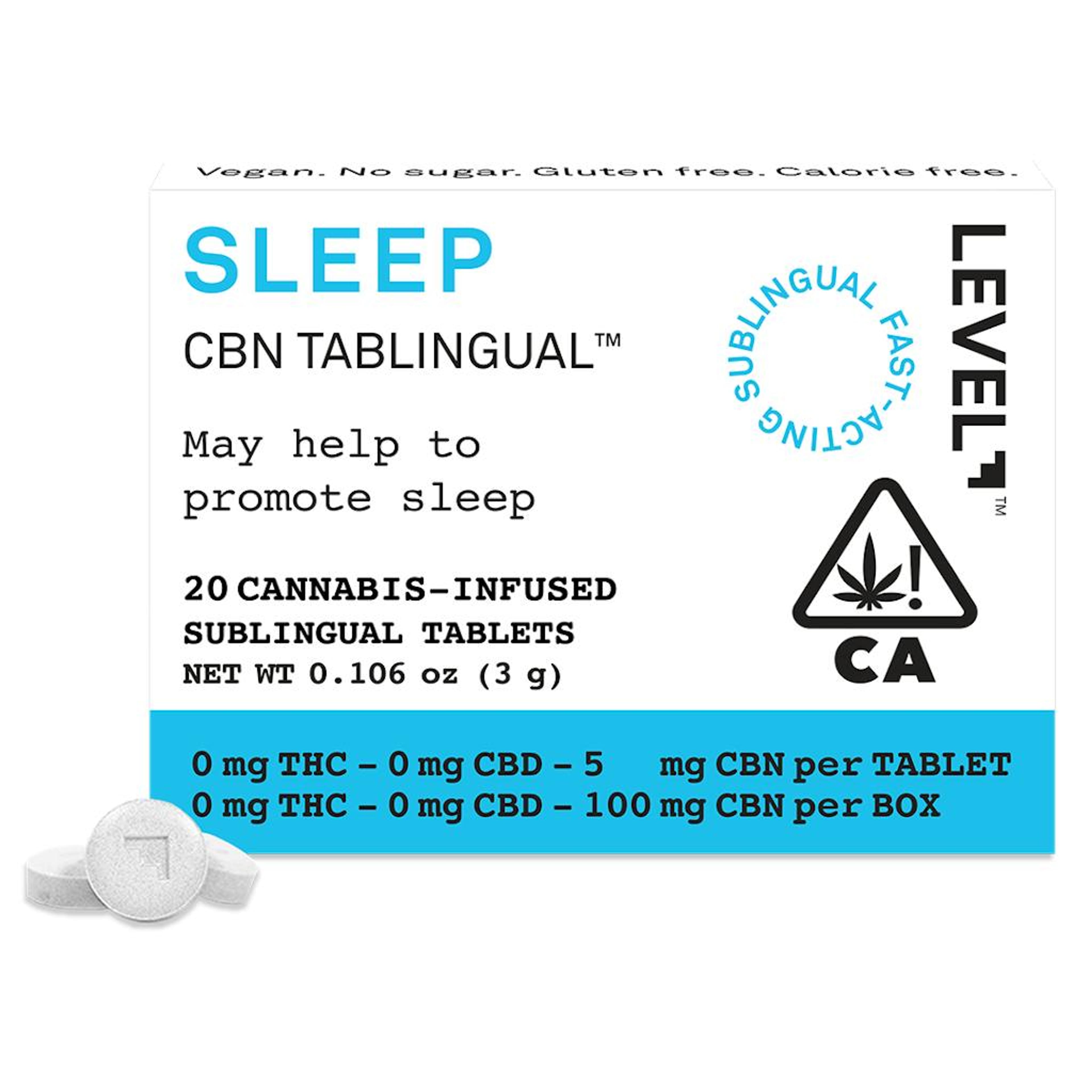 Sleep TABLINGUAL - 100mg CBN only - Level - CBN - $23 - Edibles