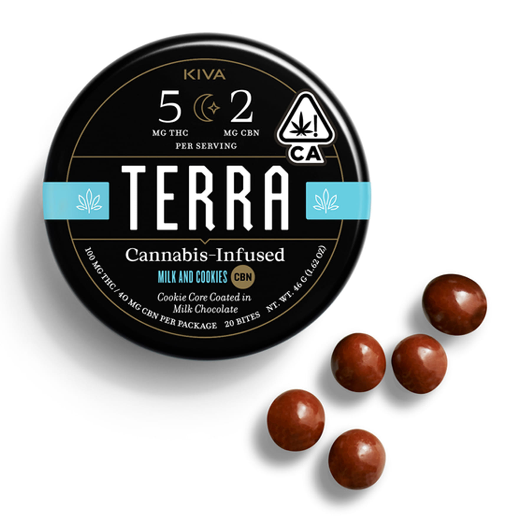 Milk & Cookies (CBN) Terra Bites - Kiva - Milk & Cookies (CBN) - $22 - Edibles