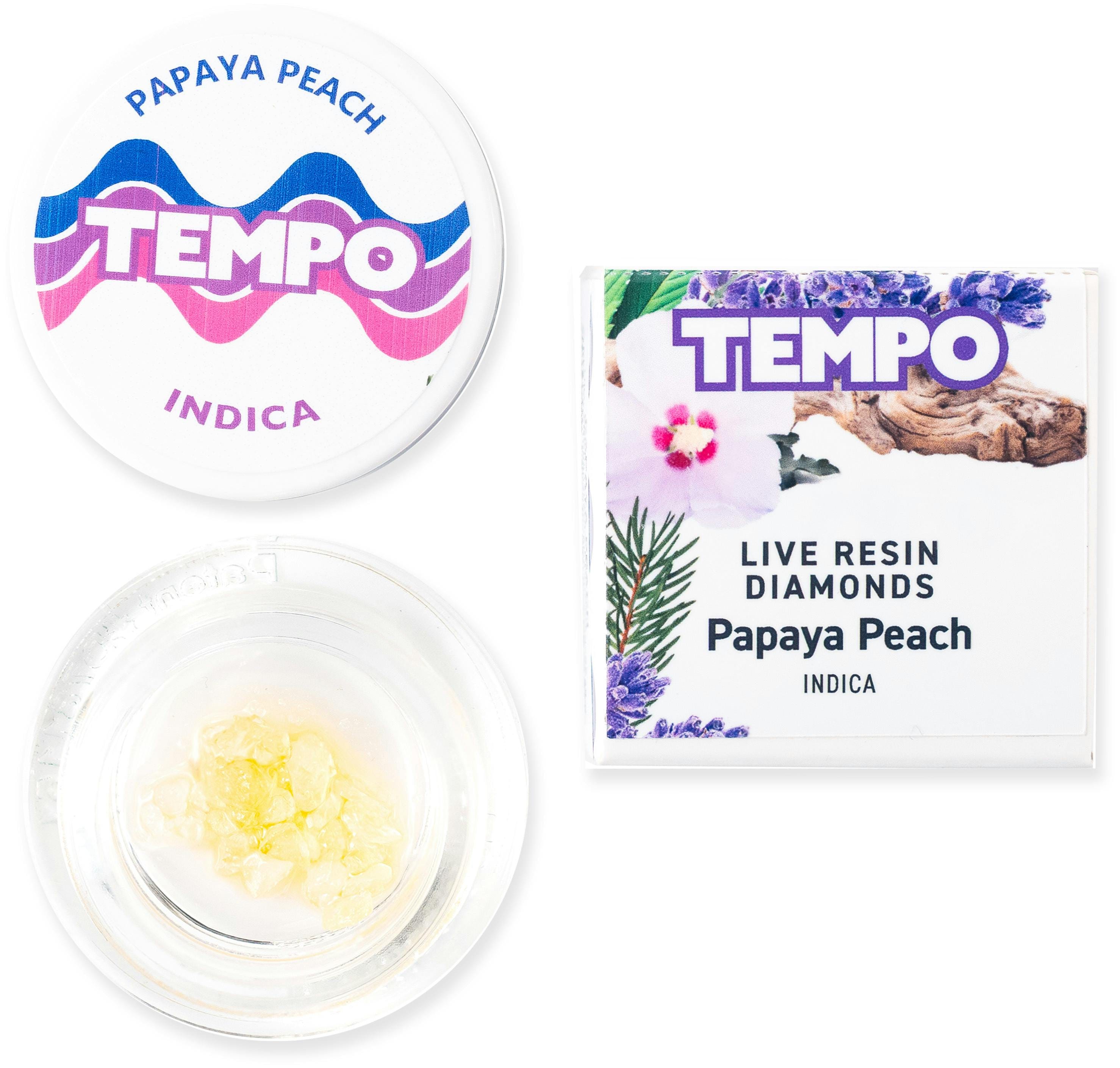 Papaya Peach Live Resin Diamonds (Indica) - Tempo - Papaya Peach Live Resin Diamonds (Indica) - $20 - Concentrates
