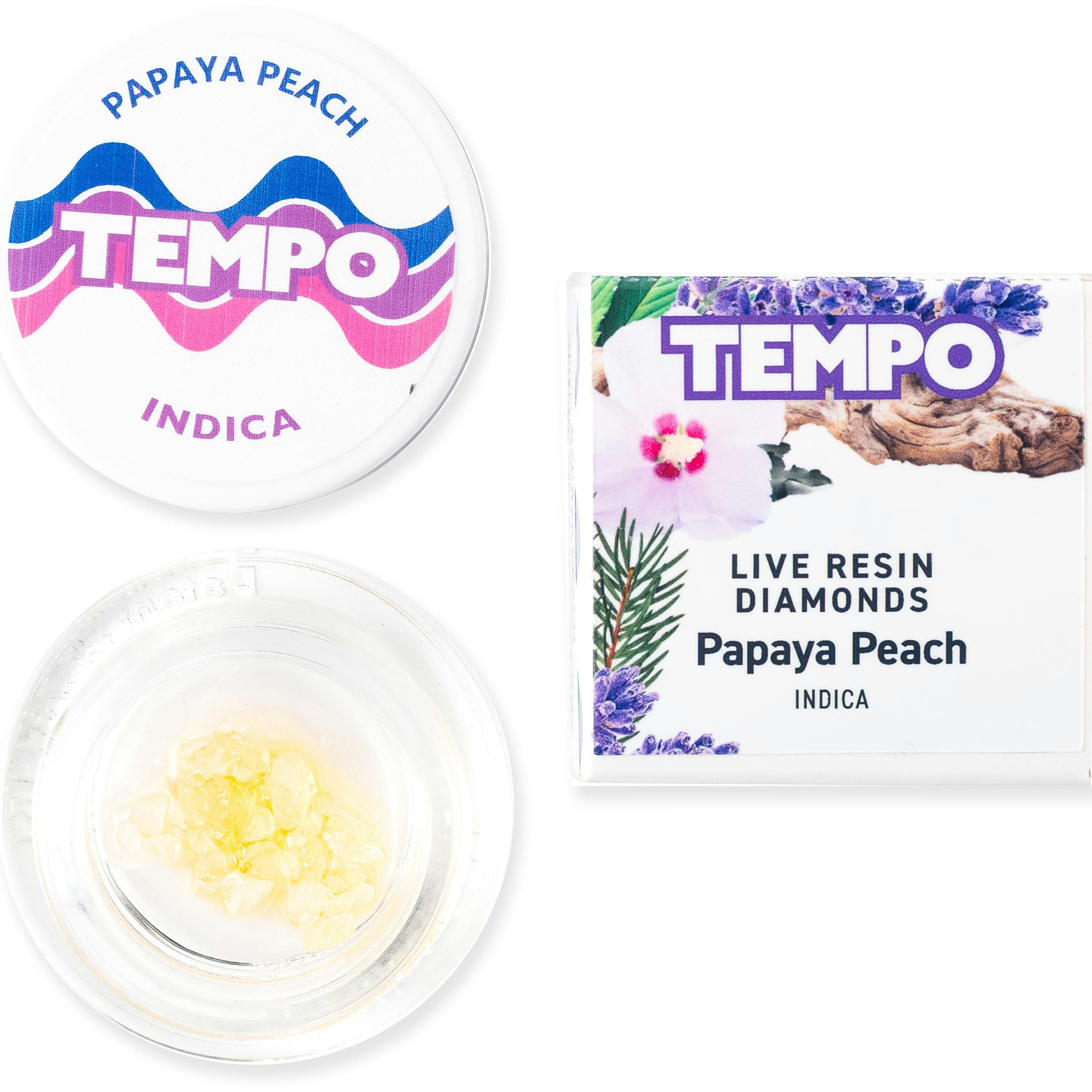 Papaya Peach Live Resin Diamonds (Indica) - Tempo - Papaya Peach Live Resin Diamonds (Indica) - $20 - Concentrates