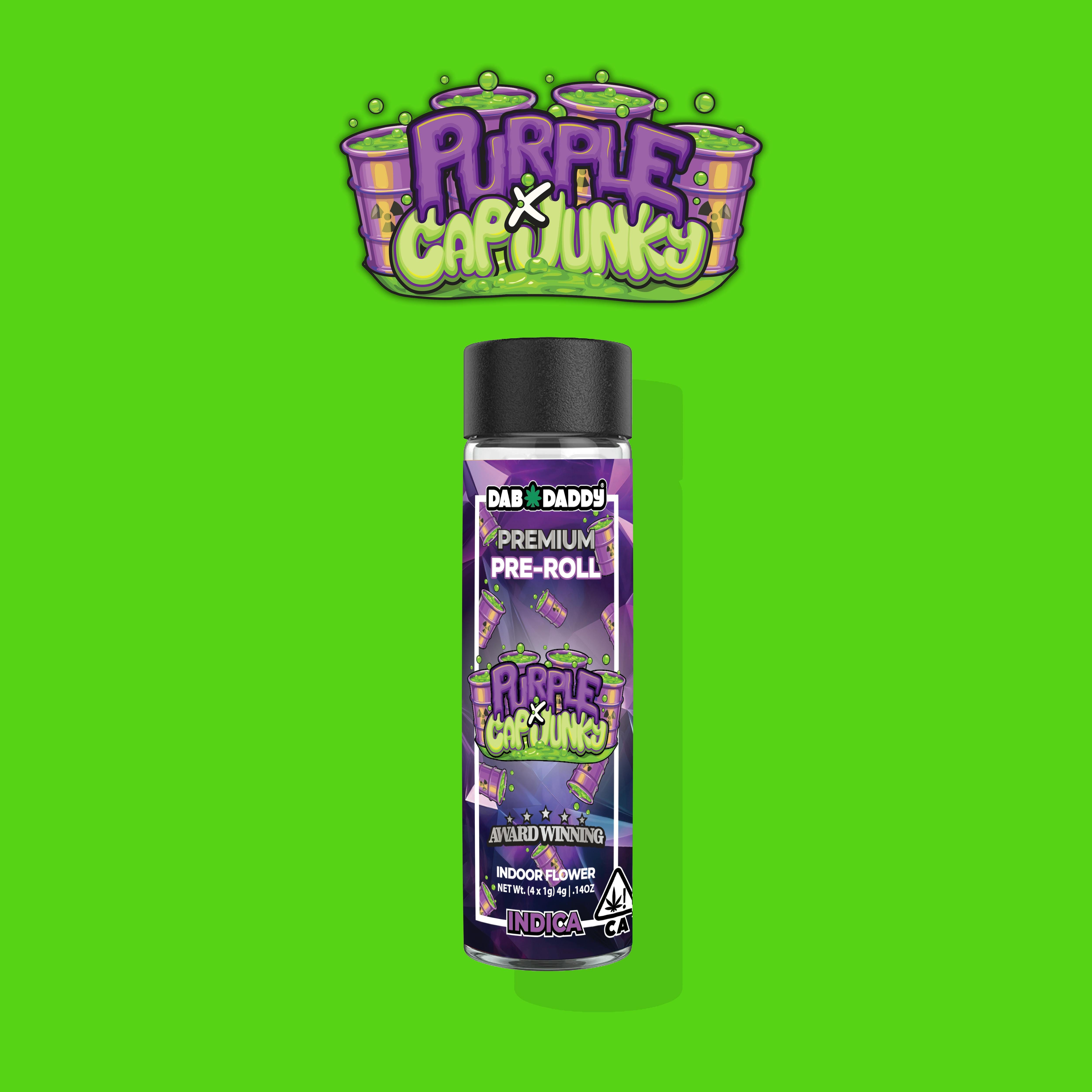 Dab Daddy Ⓡ — Purple x Cap Junky Pre-Rolls Dab Daddy® (4x1g) 4g Premium Indoor Flower