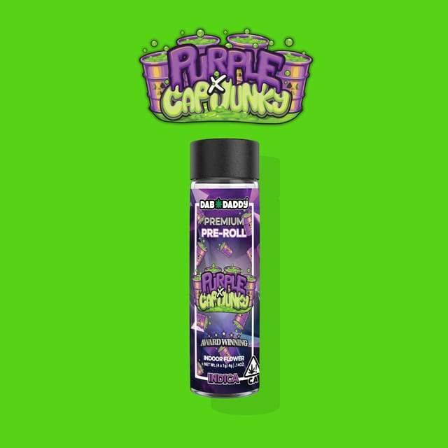 Dab Daddy Ⓡ — Purple x Cap Junky Pre-Rolls Dab Daddy® (4x1g) 4g Premium Indoor Flower