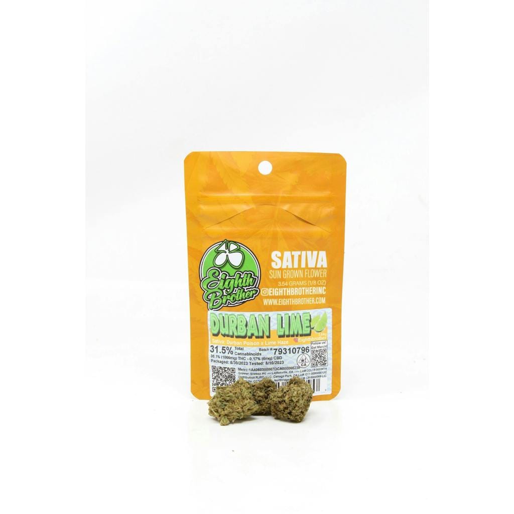 Durban Lime - 3.5g - Eighth Brother - 3.5g - Sativa - $9 - Flower/Infused Flower (3.5 Grams)