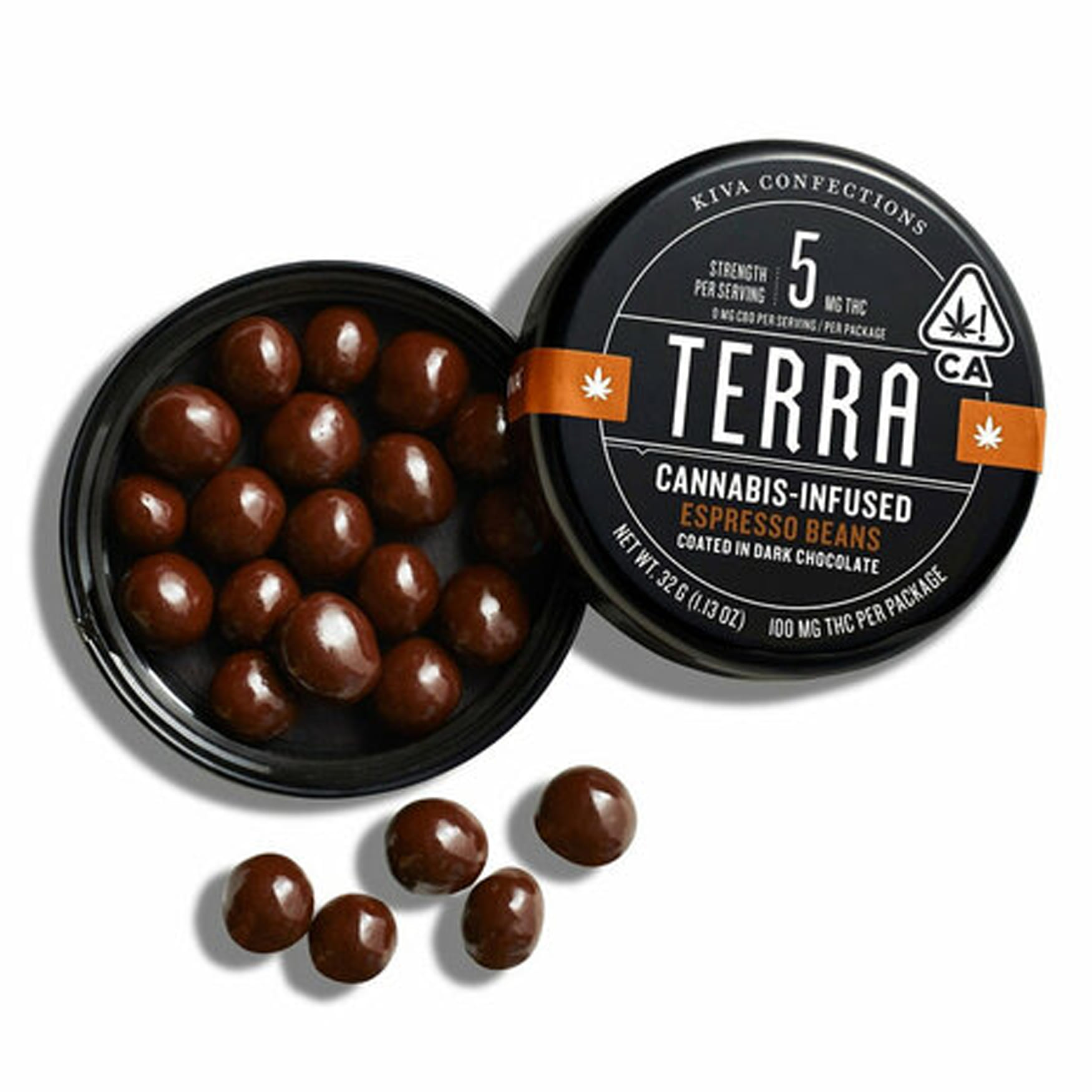 Dark Chocolate Espresso Bean Terra Bites - Kiva - Dark Chocolate Espresso Beans - $22 - Edibles