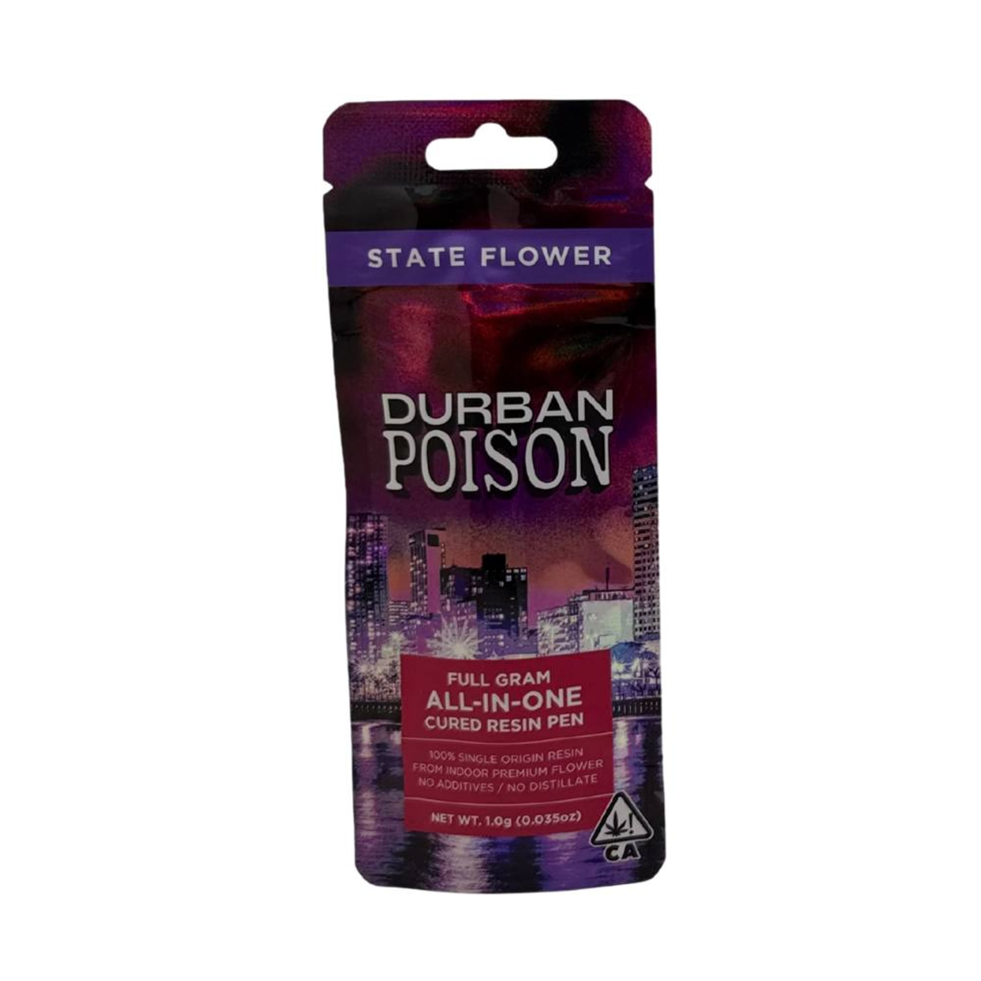 ***Durban Poison - 1g Cured Resin Disposable - State Flower - 1g Dispo - Sativa - $39 - All-In-One (Disposables)