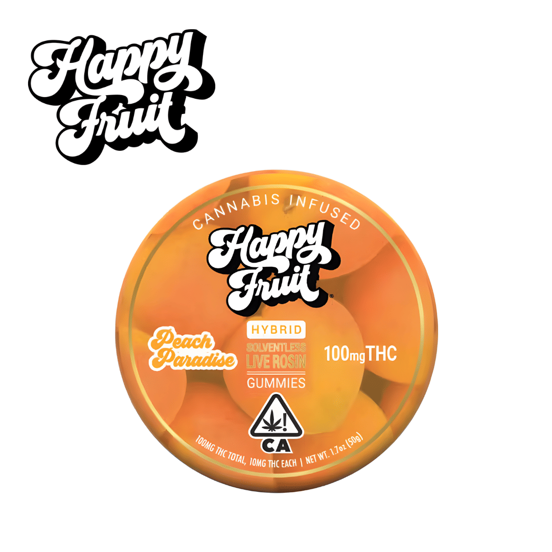 Happy Fruit - Peach Paradise - Live Rosin Gummies - 100mg THC + 200mg CBD **Buy 2 Get 2 EVERYDAY** - Happy Fruit -  - $15.99 - Edibles