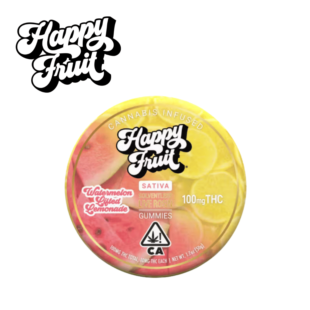 Happy Fruit - Watermelon Lifted Lemonade - Live Rosin Gummies - 100mg THC **Buy 2 Get 2 EVERYDAY** - Happy Fruit -  - $15.99 - Edibles
