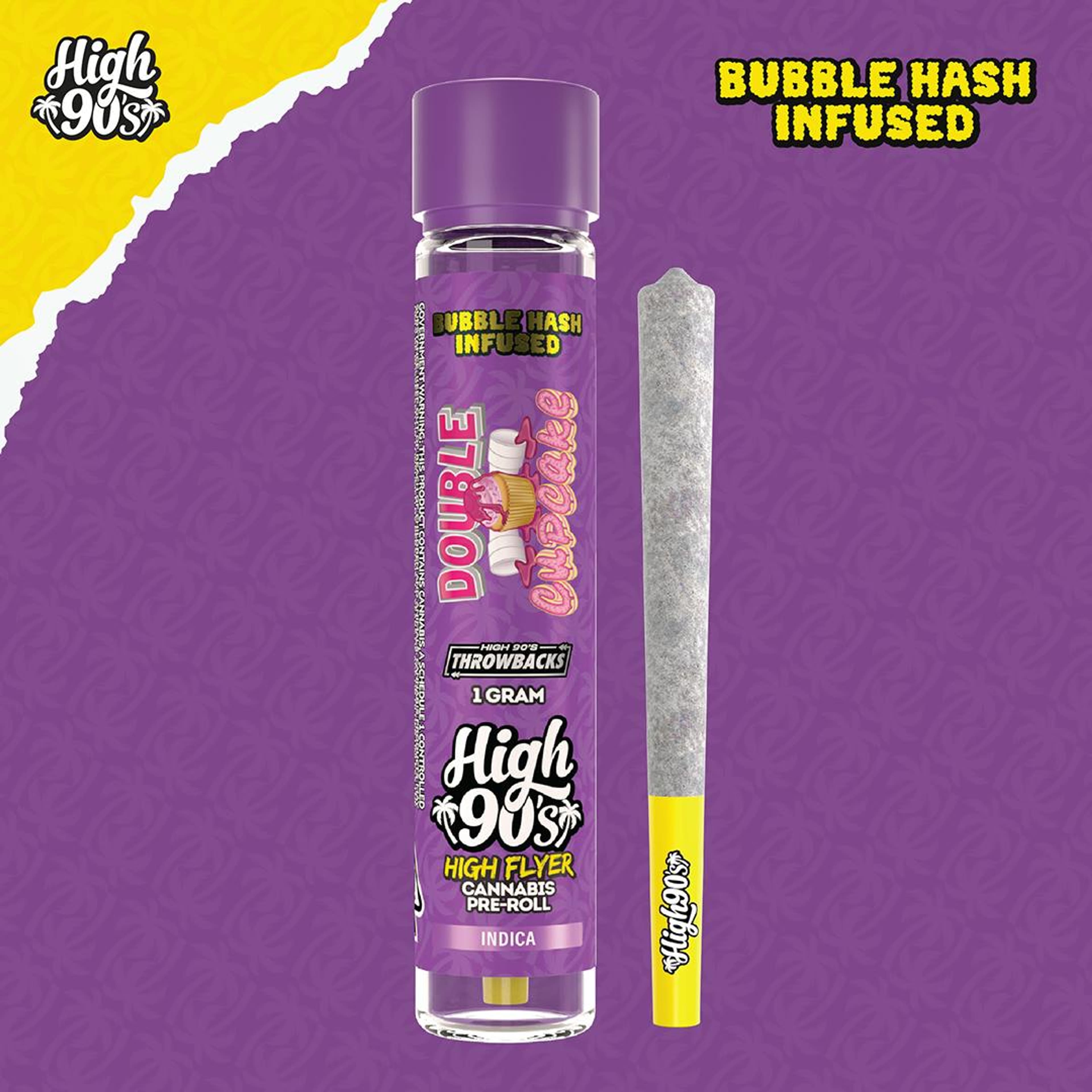 High 90s : Double Cupcake 1g High Flyer Bubble Hash Infused Pre-Roll - HIGH 90s - - $13 - Infused Pre-Rolls