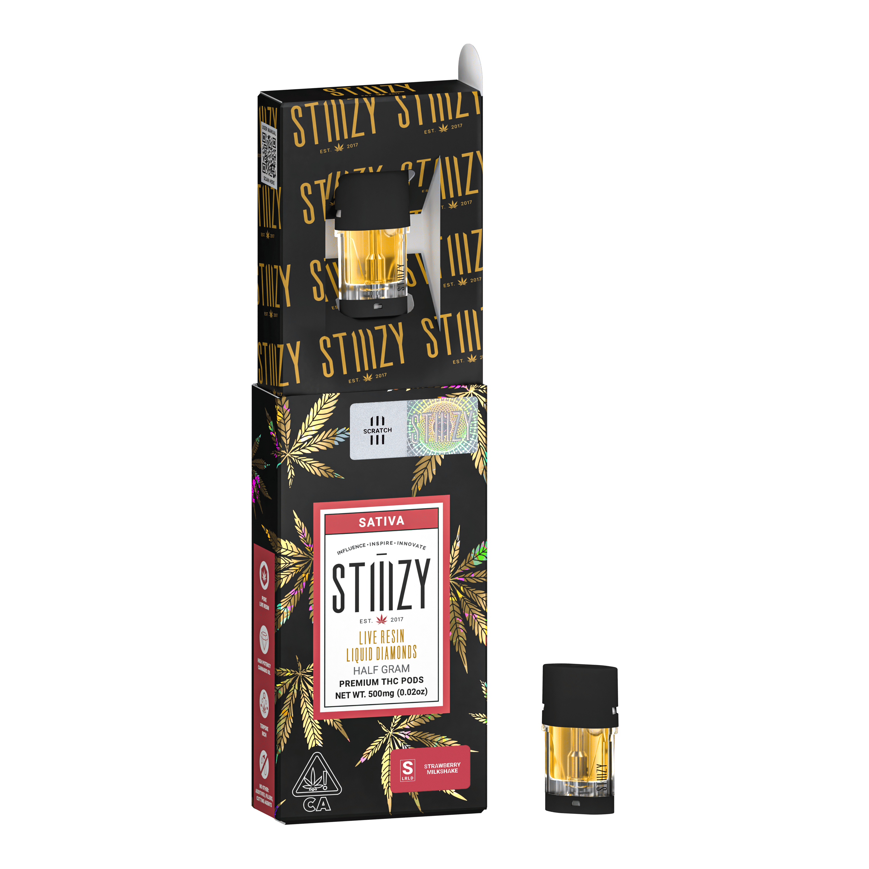 STIIIZY - Liquid Diamond Strawberry Milkshake Pod 0.5g - Stiiizy - STIIIZY - Liquid Diamond Strawberry Milkshake Pod 0.5g - $20 - 0.5g Vape Carts & Pods