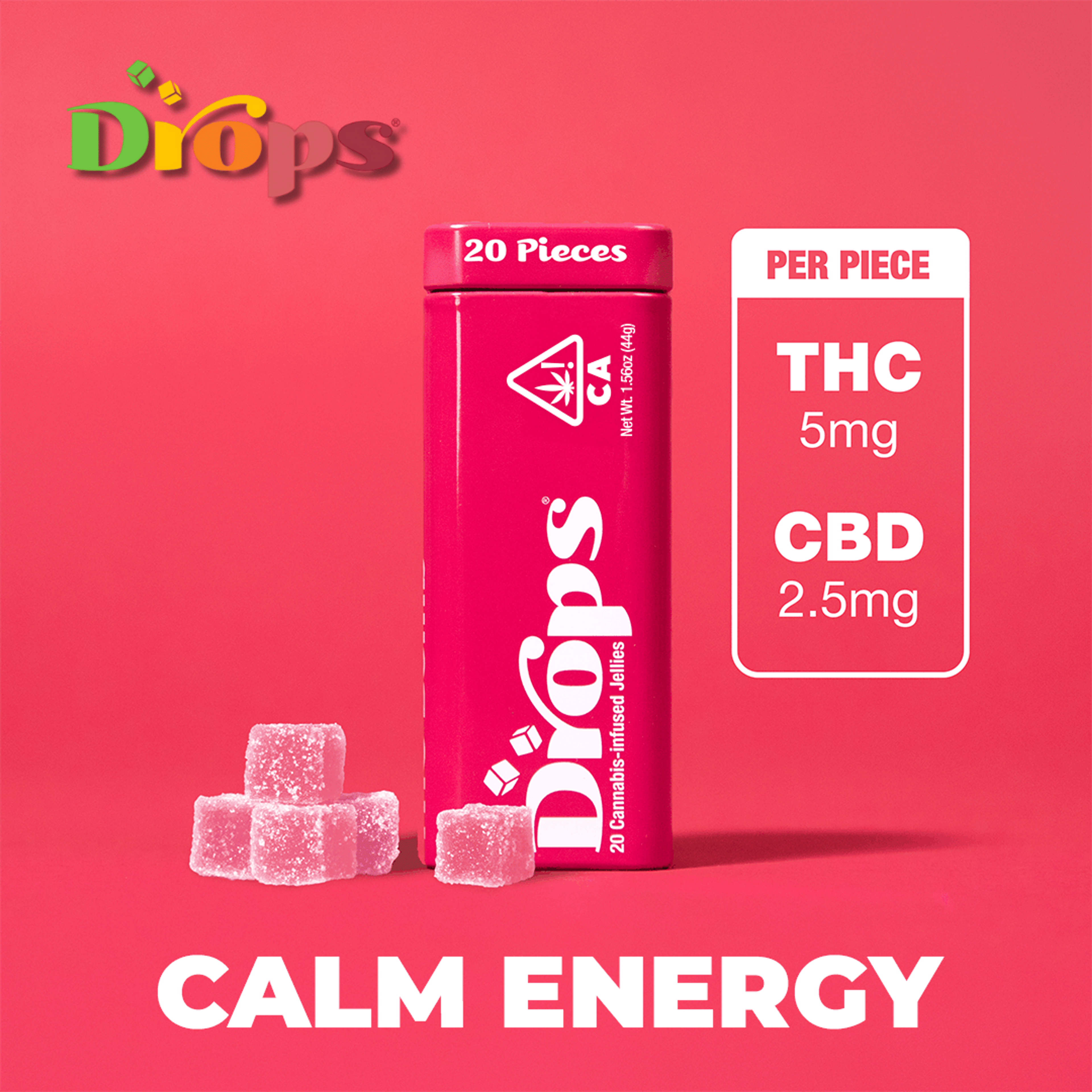 Drops - Raspberry - Calm Gummies - 100mg Live Rosin THC + 50mg CBD - Drops - - $14.99 - Edibles