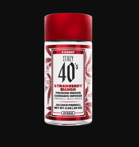 STIIIZY - Strawberry Mango 40s 5 Pack Pre-Rolls 2.5g - Stiiizy - STIIIZY - Strawberry Mango 40s 5 Pack Pre-Rolls 2.5g - $38 - Pre-Roll