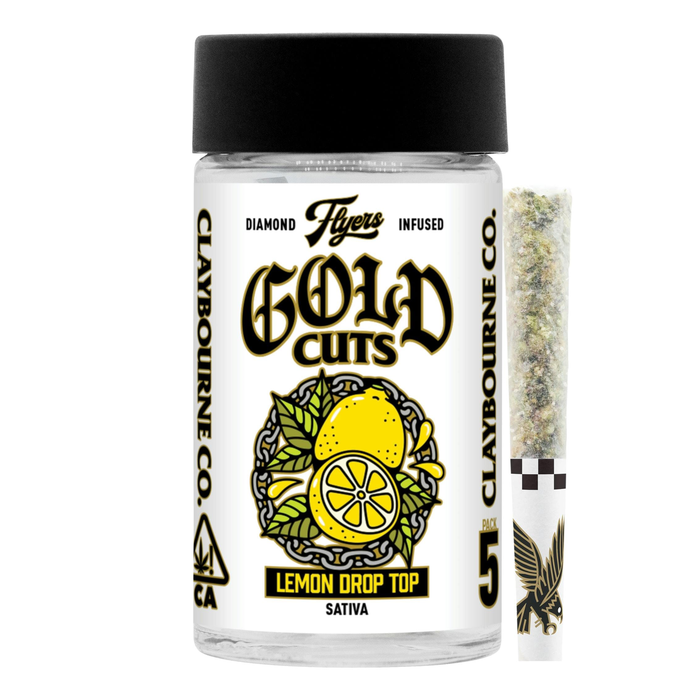 Lemon Drop Top (2.5g) - Diamond Infused Flyers Pre-Rolls - CLAYBOURNE CO -  - $30 - Pre-Rolls