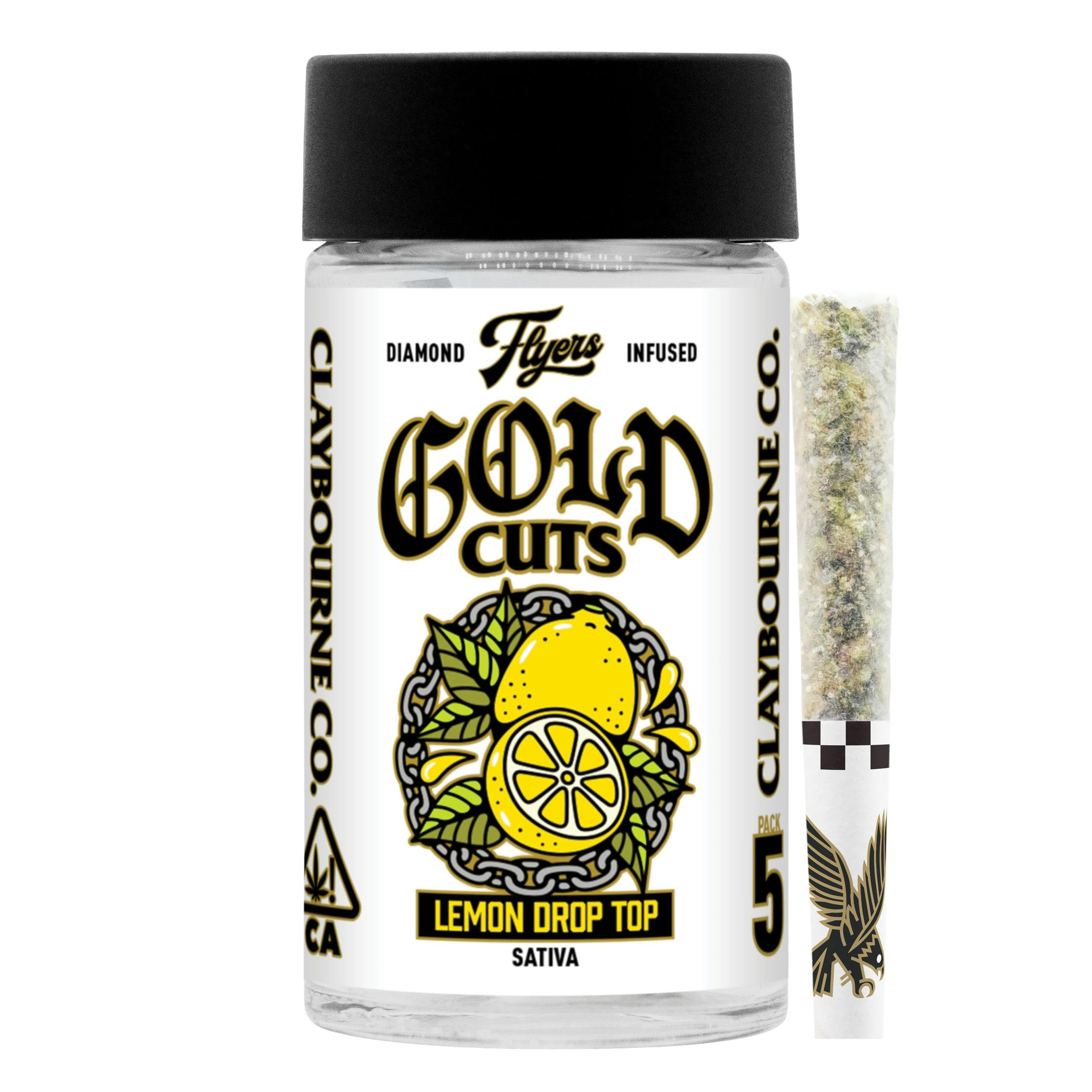 Lemon Drop Top (2.5g) - Diamond Infused Flyers Pre-Rolls - CLAYBOURNE CO - - $30 - Pre-Rolls